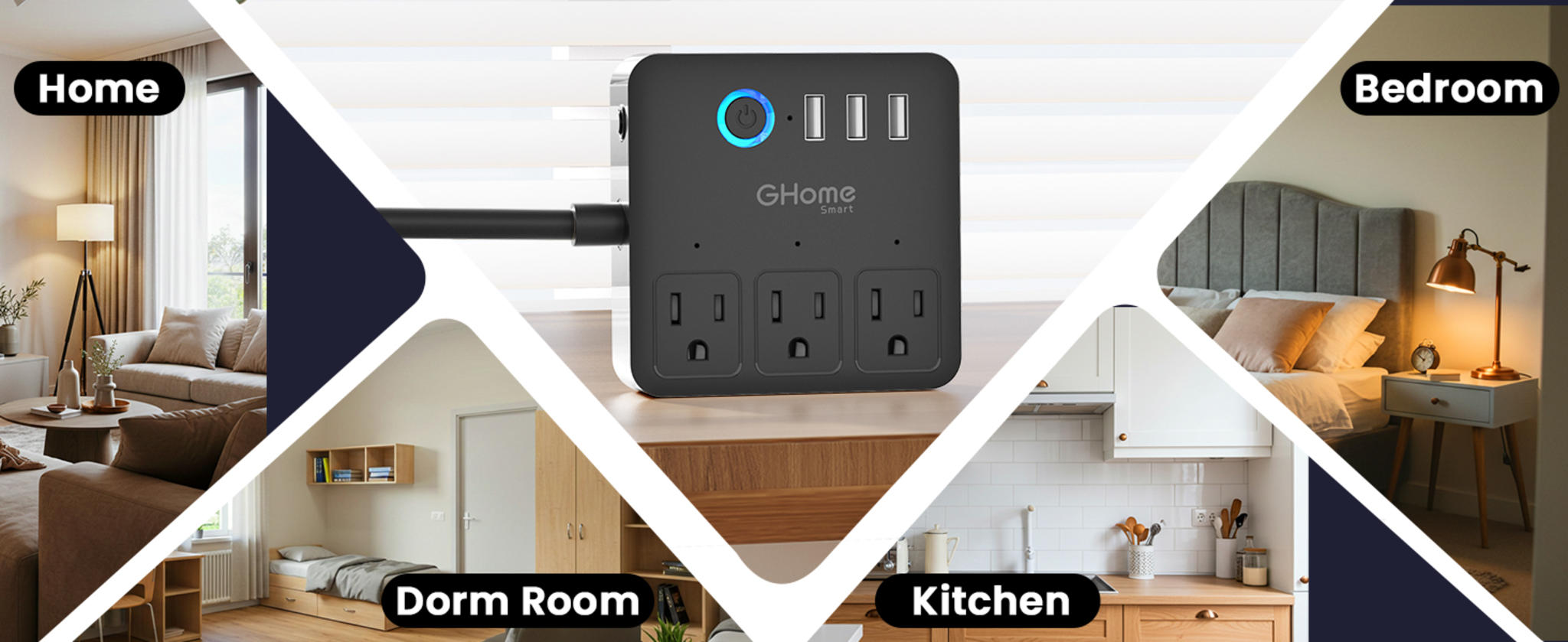 Smart Power Strip with 3 Outlets & 3 USB Ports, Voice Control, Timer, Travel-Friendly image 15