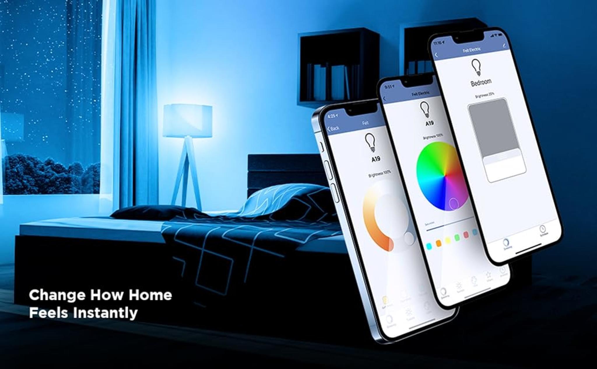 A19 Smart LED Light Bulb, 60W Equivalent, Dimmable, RGBW Color Changing image 9