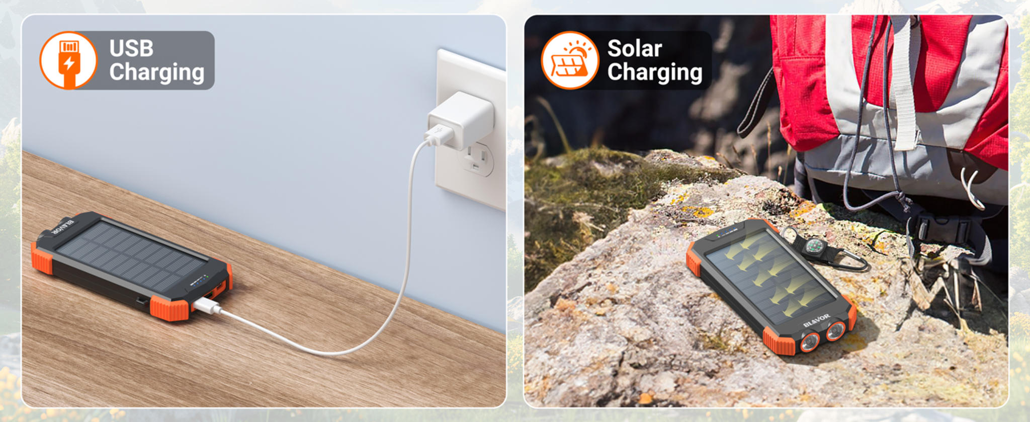 10,000mAh Solar Power Bank with 20W Fast Charging, Wireless Charger, Dual Flashlight for Camping image 12