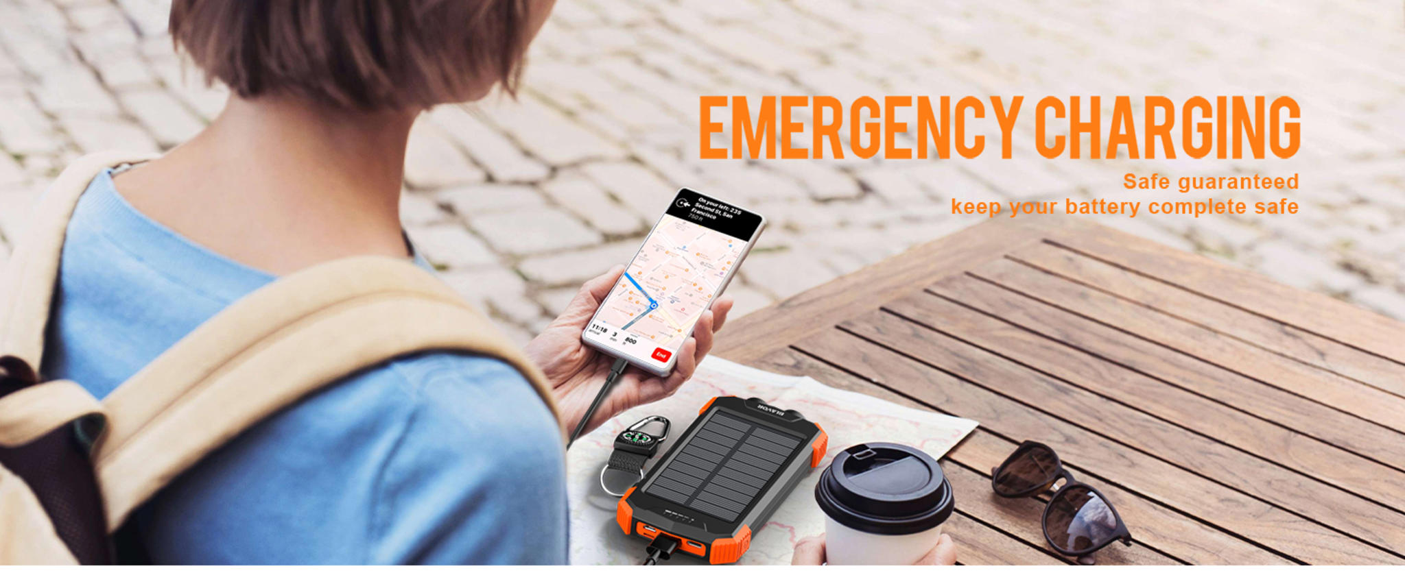 10,000mAh Solar Power Bank with 20W Fast Charging, Wireless Charger, Dual Flashlight for Camping image 14