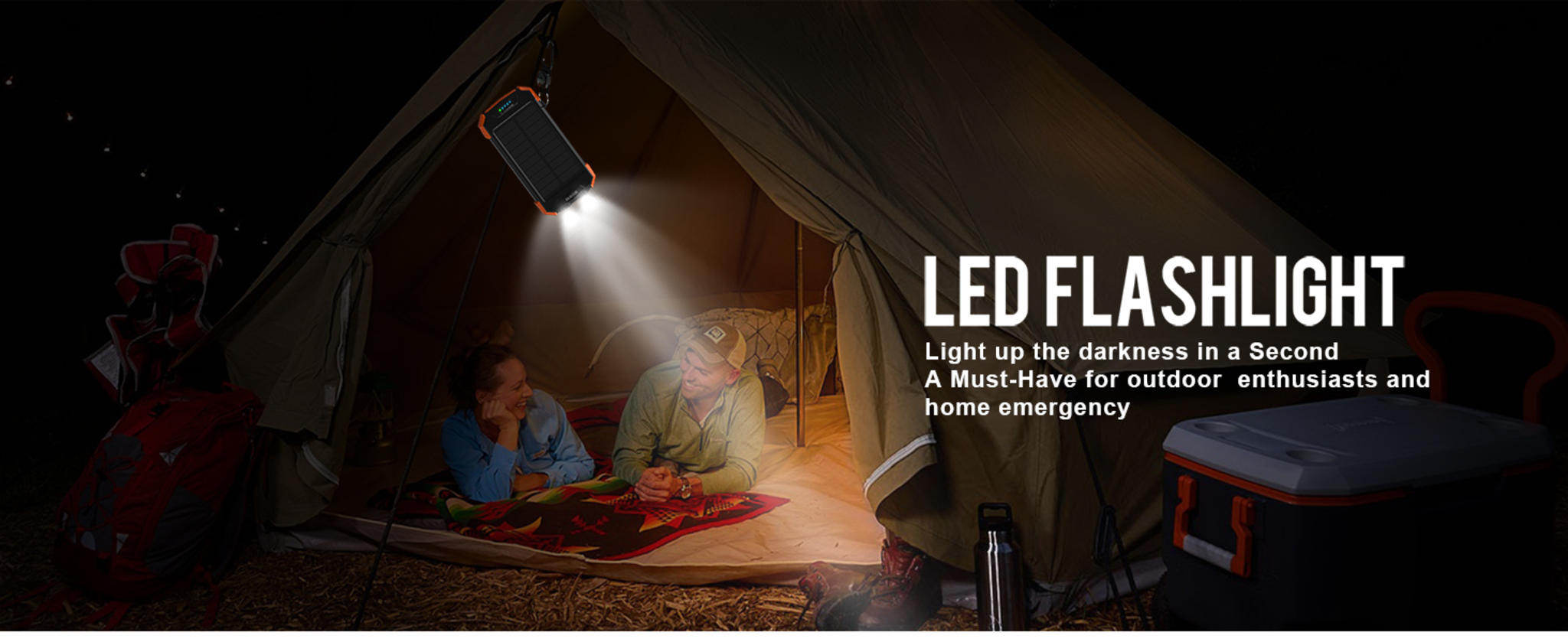 10,000mAh Solar Power Bank with 20W Fast Charging, Wireless Charger, Dual Flashlight for Camping image 16