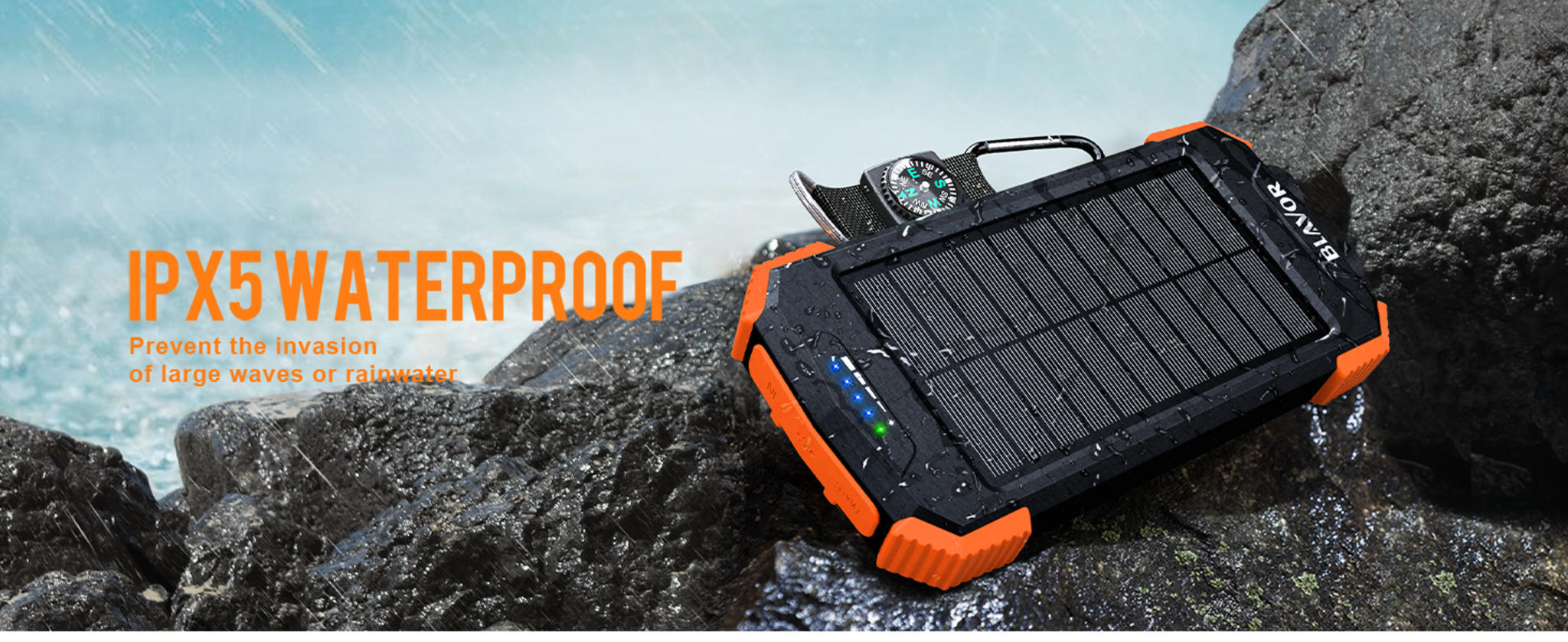 10,000mAh Solar Power Bank with 20W Fast Charging, Wireless Charger, Dual Flashlight for Camping image 17