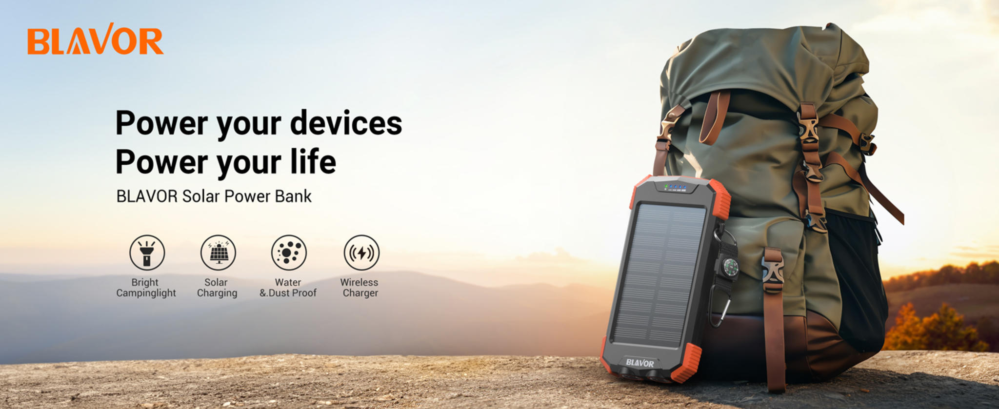 10,000mAh Solar Power Bank with 20W Fast Charging, Wireless Charger, Dual Flashlight for Camping image 27