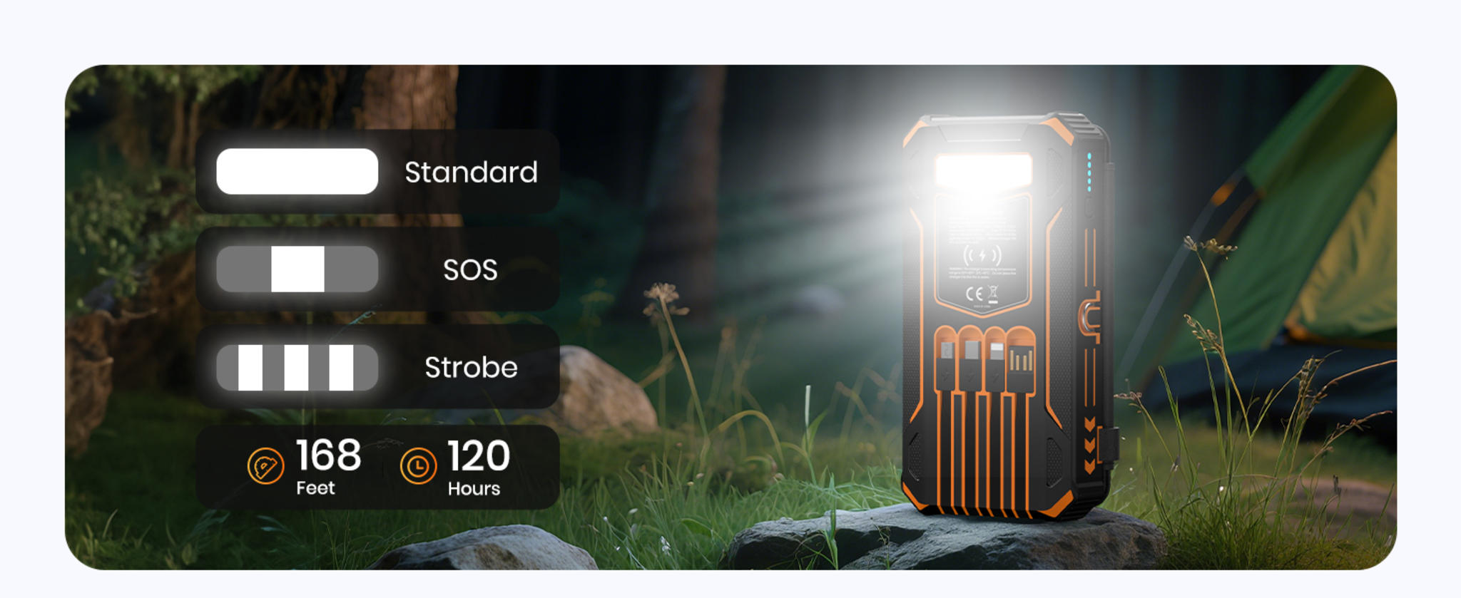 48000mAh Solar Power Bank with 4 Solar Panels & Wireless Charging image 14