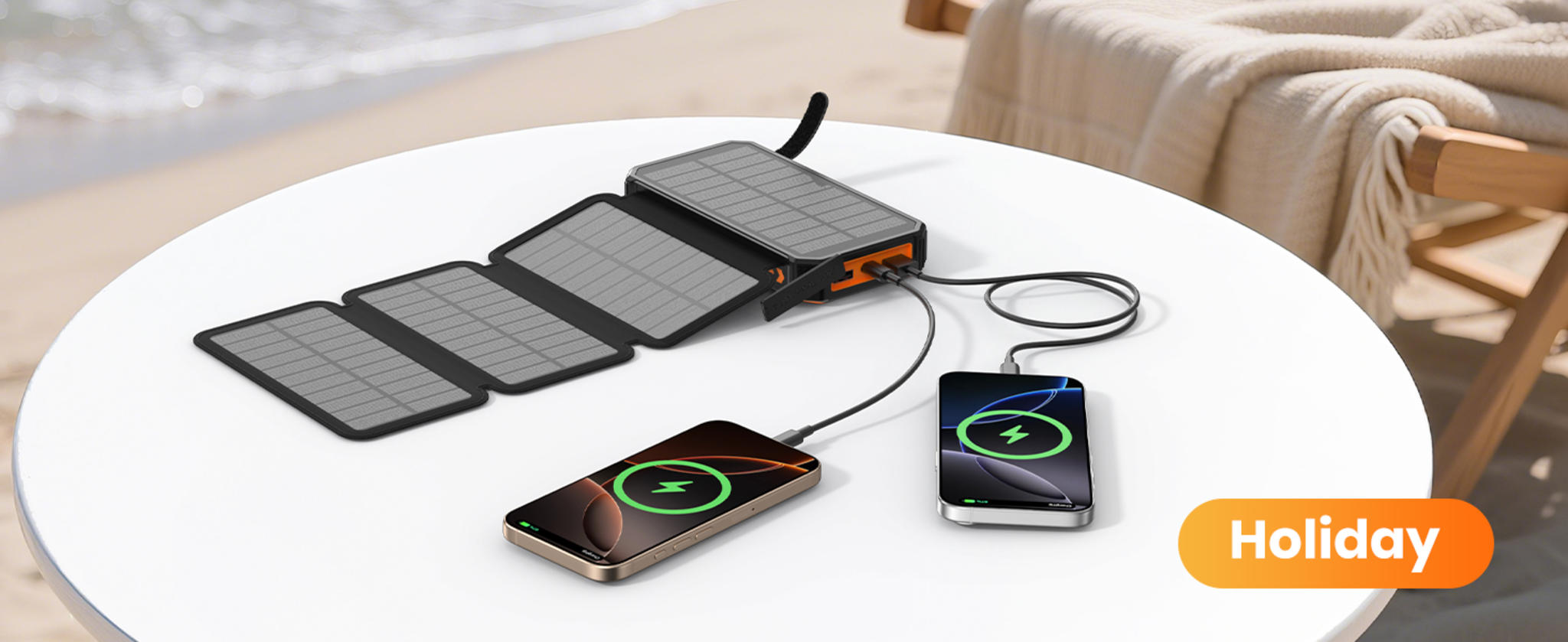 48000mAh Solar Power Bank with 4 Solar Panels & Wireless Charging image 16