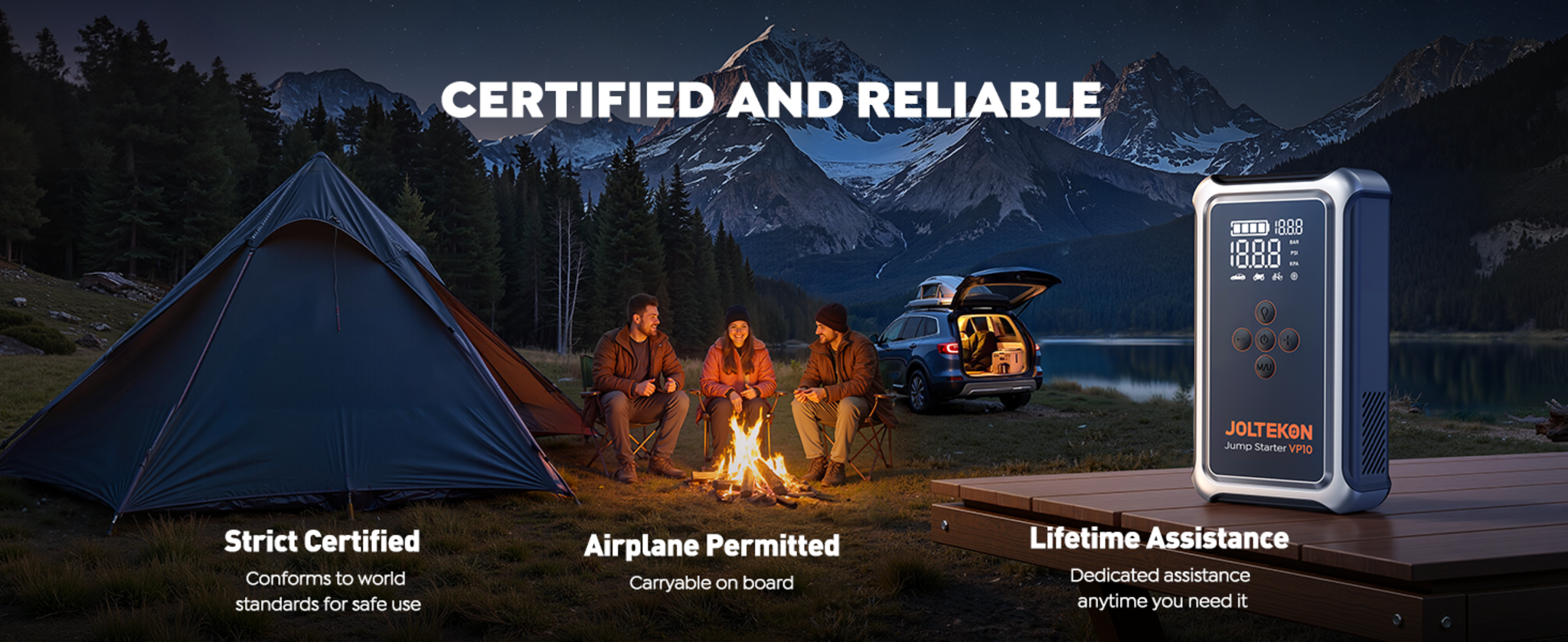 5000A Portable Car Jump Starter for 10.0L Gas/8.0L Diesel Engines with LCD Display image 19