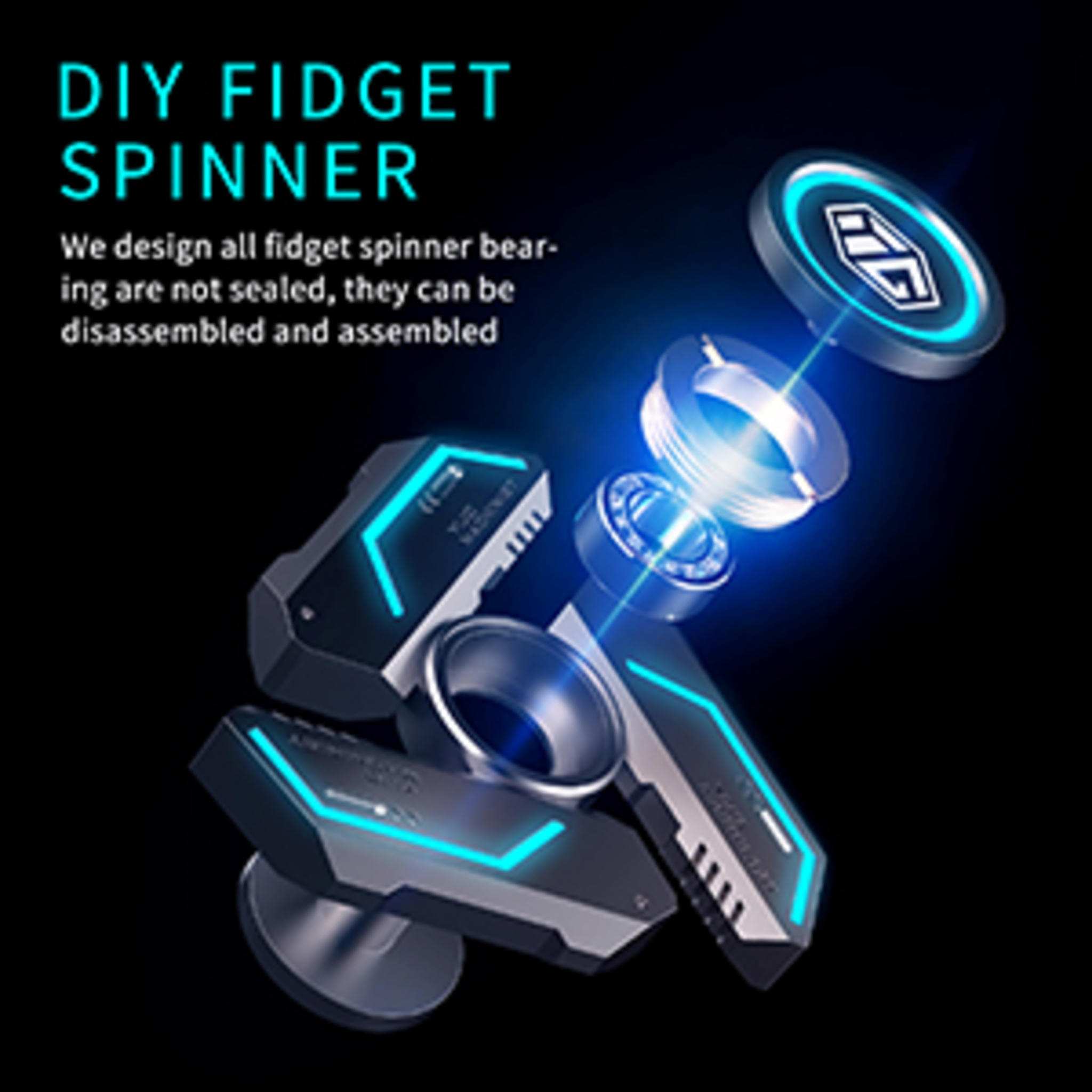 Metal Fidget Spinner with Luminous Light - Stress Relief Toy for Adults & Teens image 8