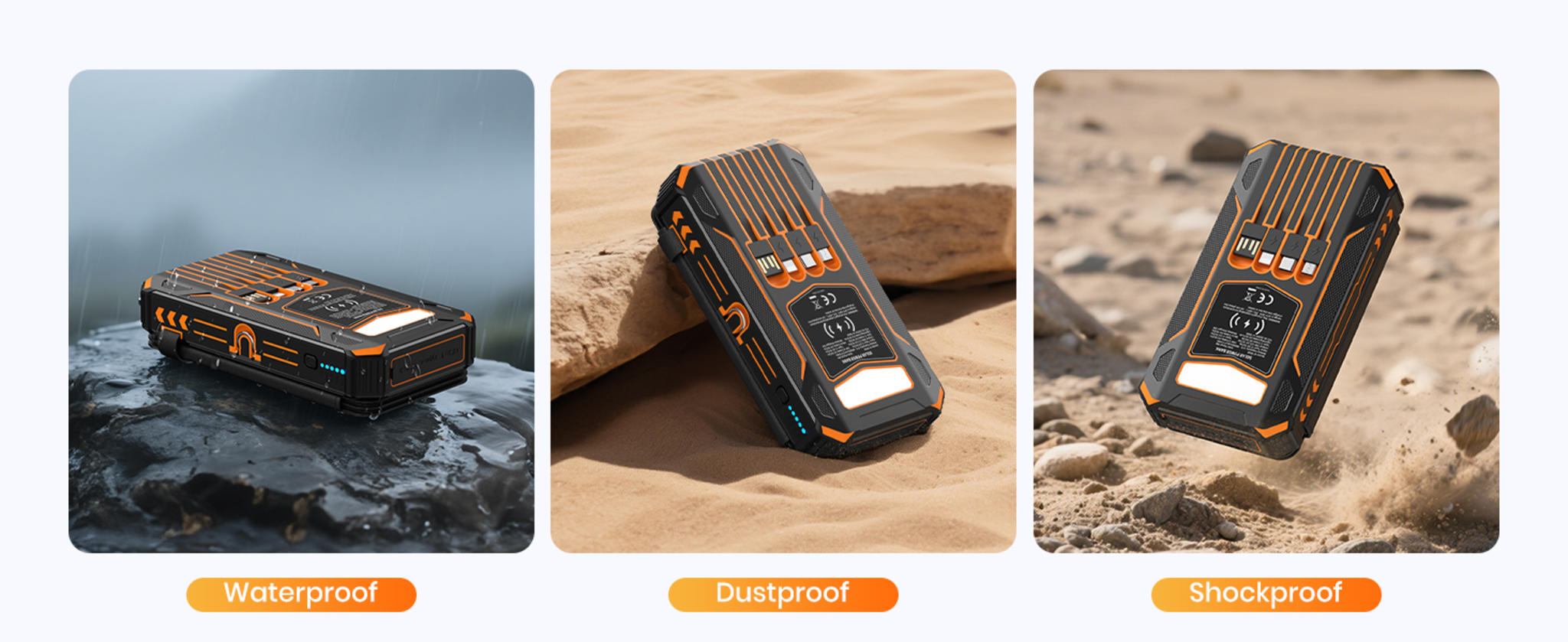 48000mAh Solar Power Bank with Wireless Charging, 4 Built-in Cables & Fast PD QC 3.0 image 13