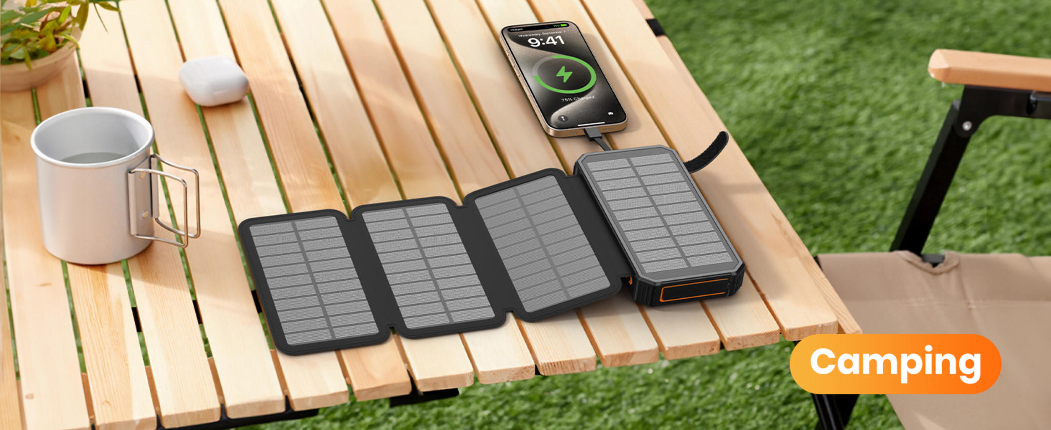 48000mAh Solar Power Bank with Wireless Charging, 4 Built-in Cables & Fast PD QC 3.0 image 17