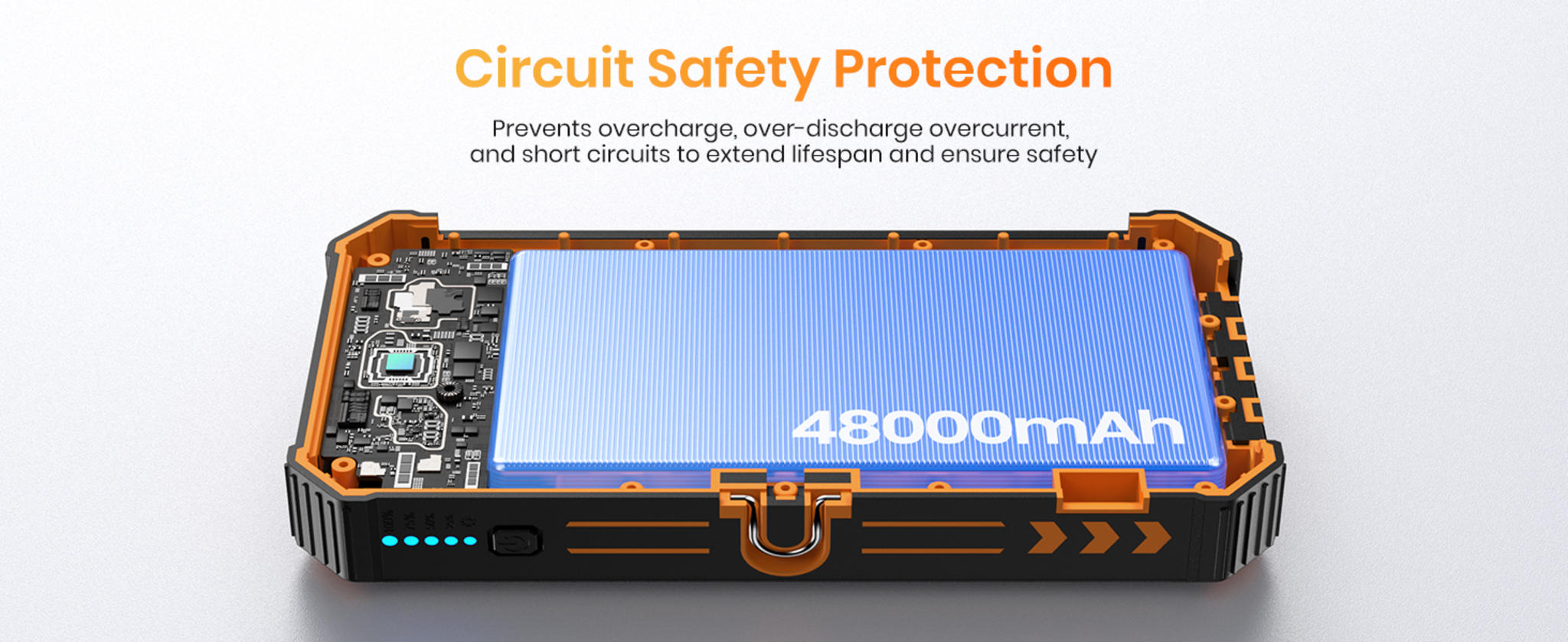 48000mAh Solar Power Bank with Wireless Charging, 4 Built-in Cables & Fast PD QC 3.0 image 19