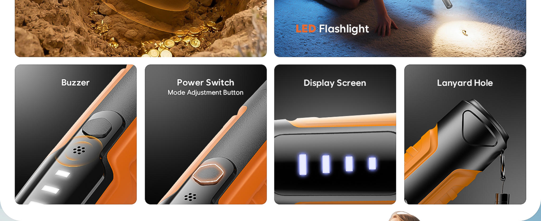 Waterproof Metal Detector Pinpointer with LCD Screen image 12