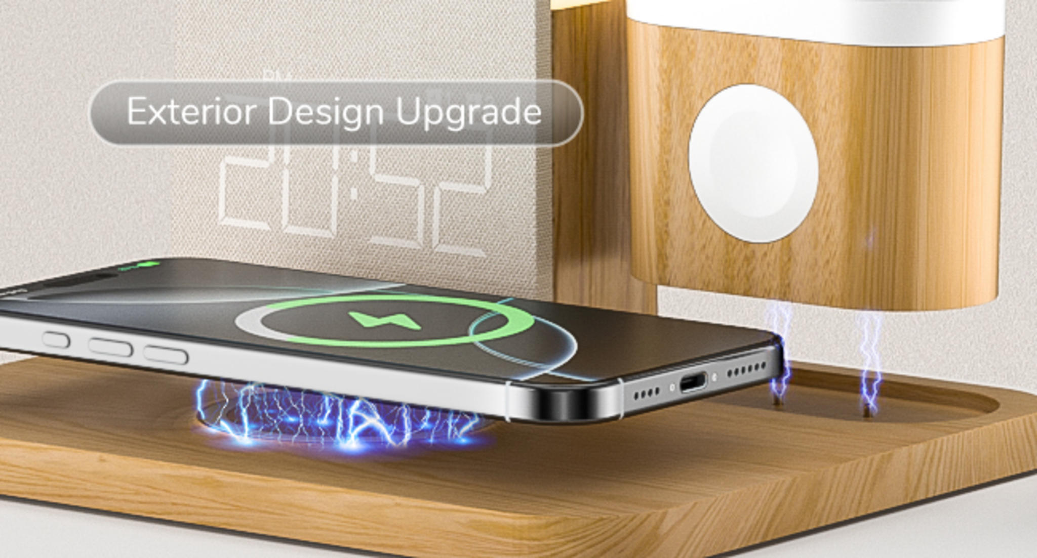 7-in-1 Wireless Charging Station with Alarm Clock and Night Light image 16