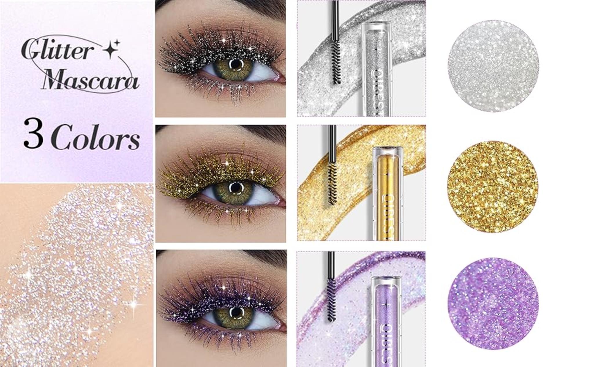 Glitter Mascara Set | Sparkling Effect | Waterproof Formula | 3 Rich Colors image 9