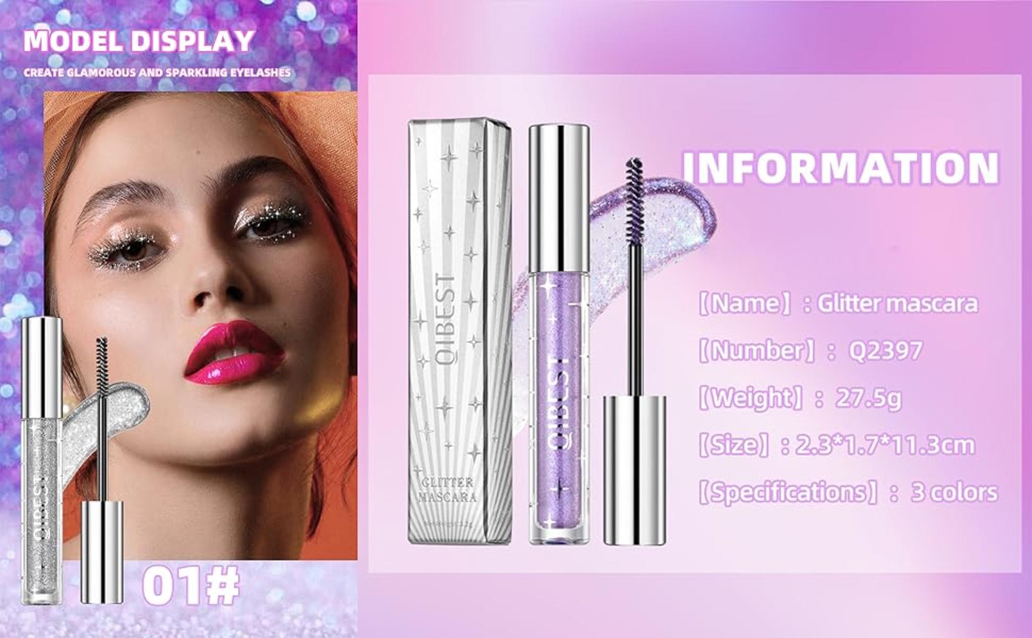 Glitter Mascara Set | Sparkling Effect | Waterproof Formula | 3 Rich Colors image 10