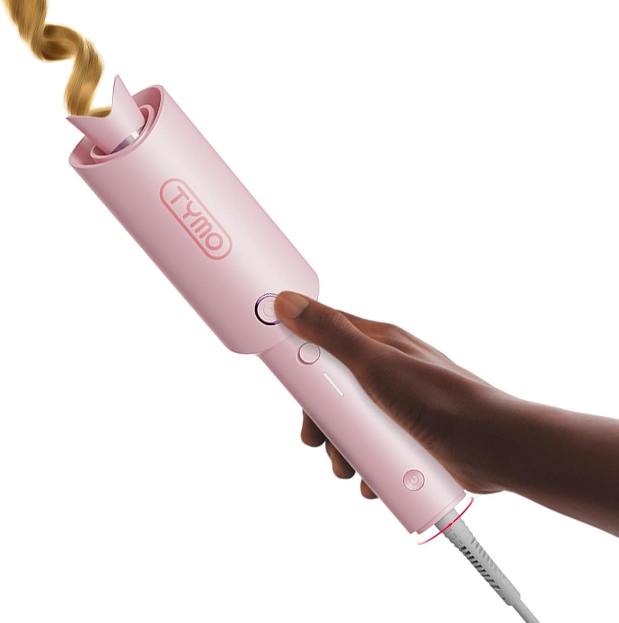 Automatic Rotating Curling Iron: 1 Inch Beach Waves Wand with 500M Ions & Anti-Scald