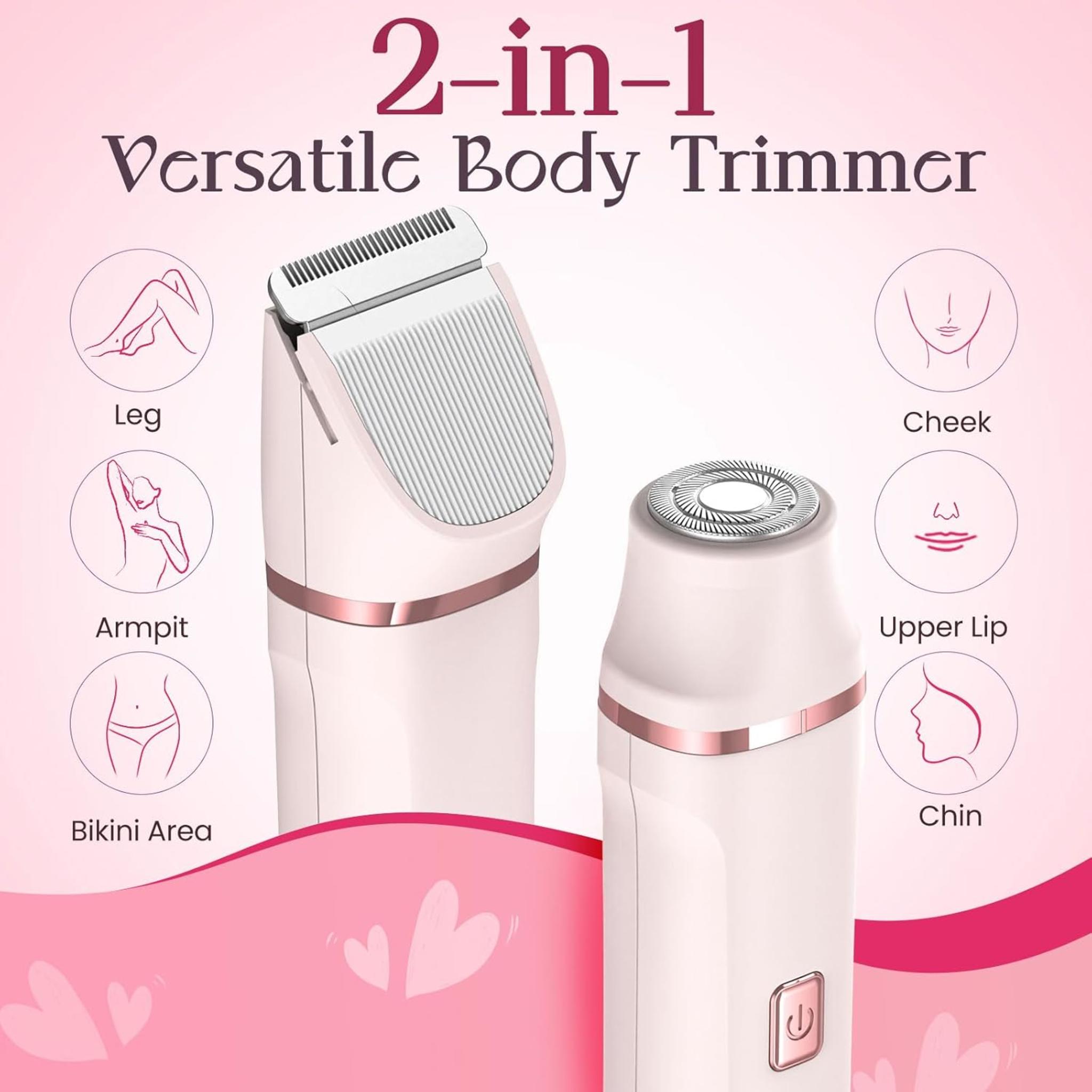 Painless Electric Bikini Trimmer for Women - Waterproof Cordless Shaver