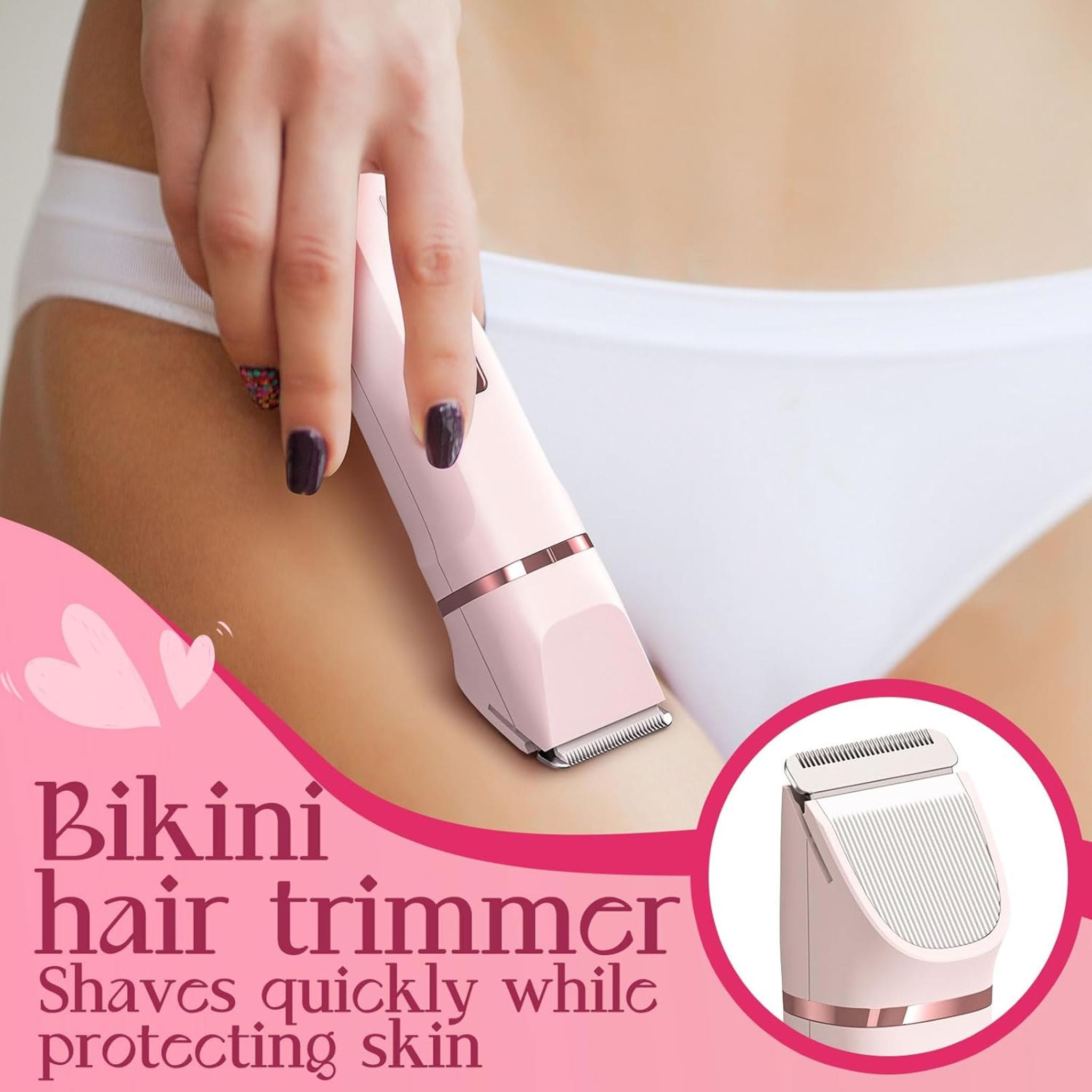 Painless Electric Bikini Trimmer for Women - Waterproof Cordless Shaver