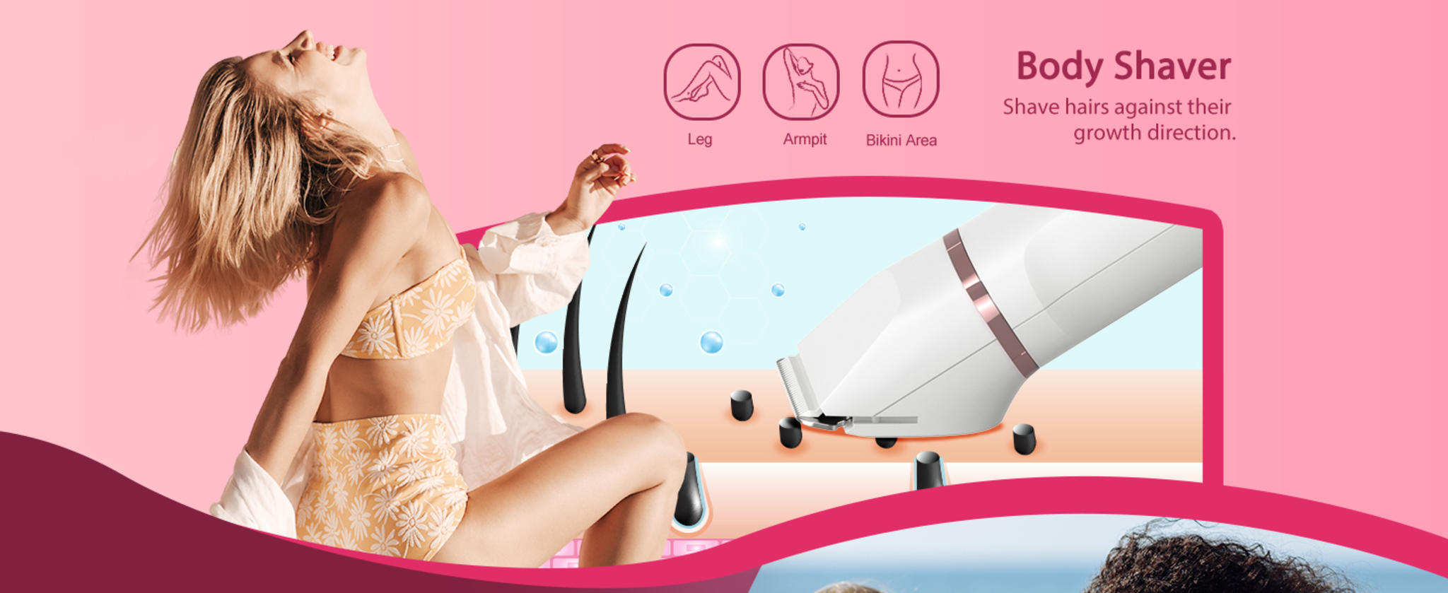 Painless Electric Bikini Trimmer for Women - Waterproof Cordless Shaver image 13
