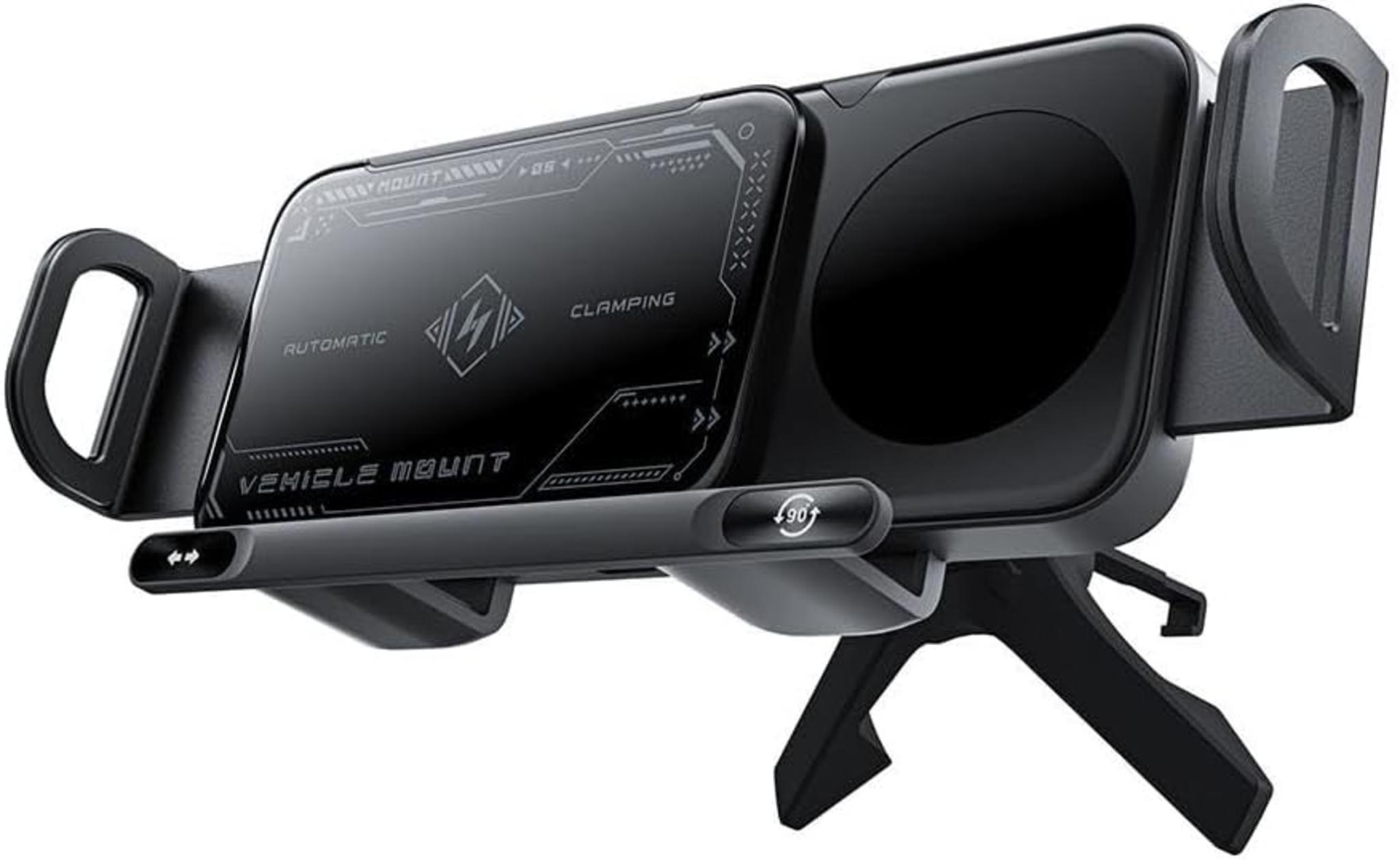 Dual Coil Foldable Car Charger Mount with Fast Charging 360° Rotation