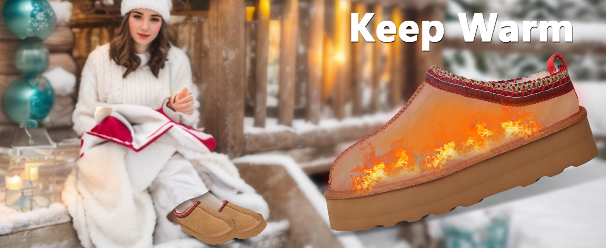 Women's Platform Ankle Boots Fur-Lined Slippers Anti-Slip Winter Snow Boots image 9