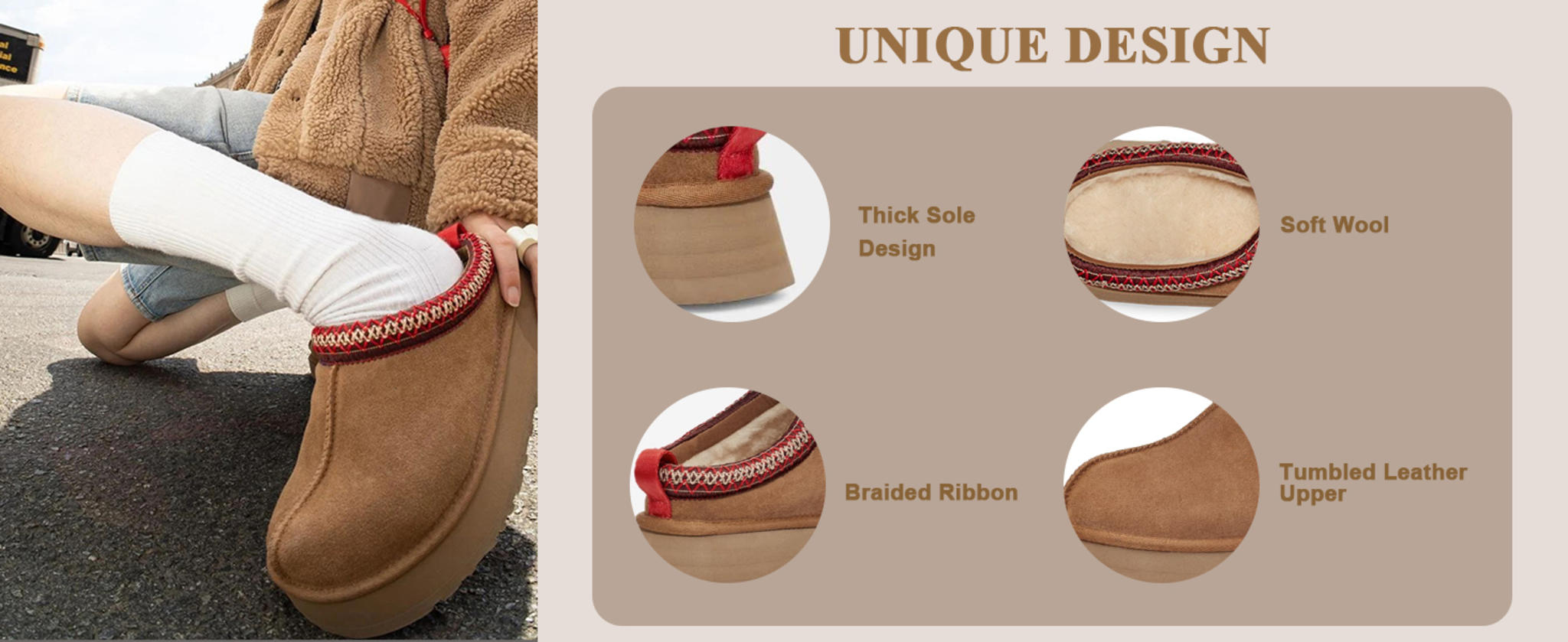 Women's Platform Ankle Boots Fur-Lined Slippers Anti-Slip Winter Snow Boots image 11