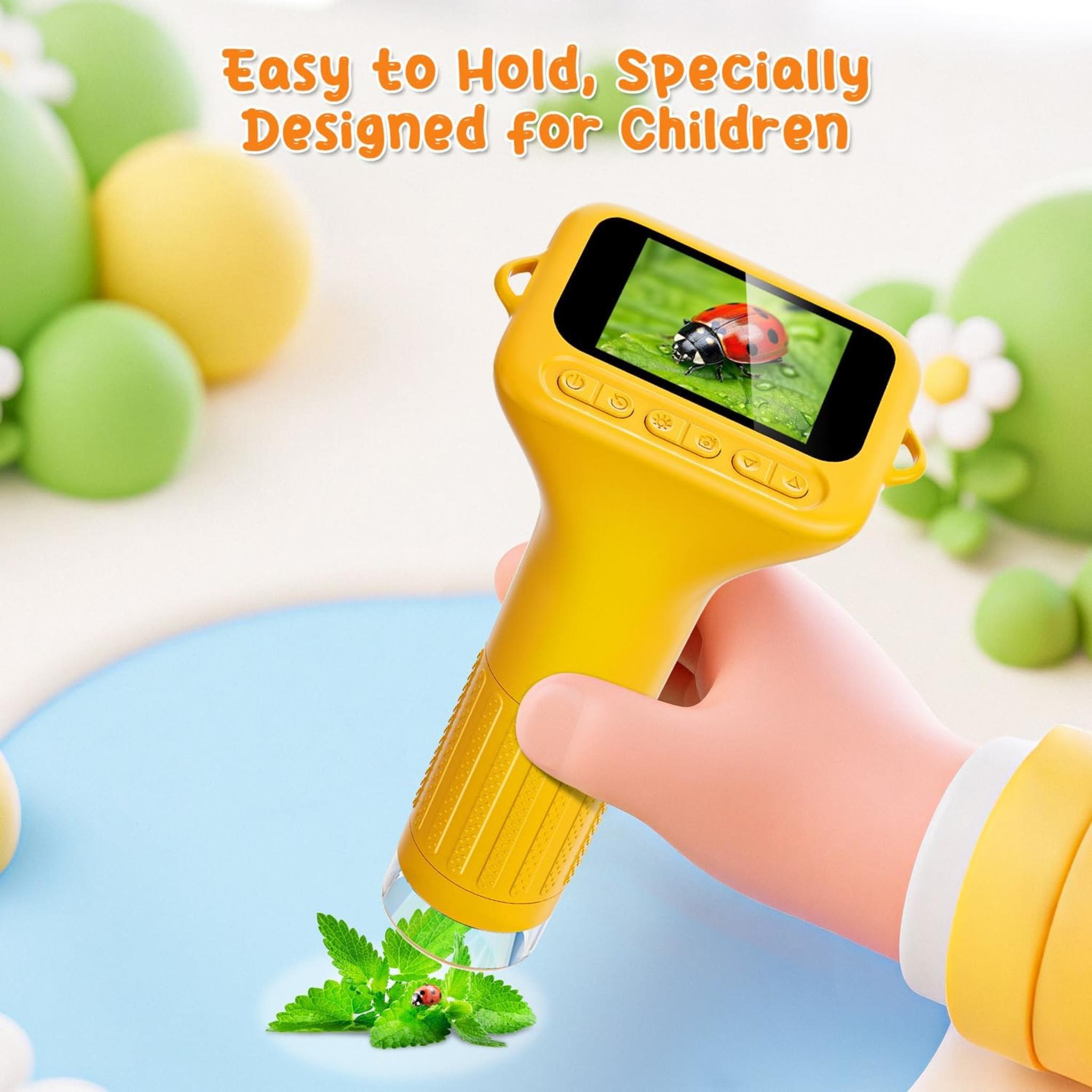 Digital Microscope for Kids with 2" Screen, 1000X Magnification & HD Camera