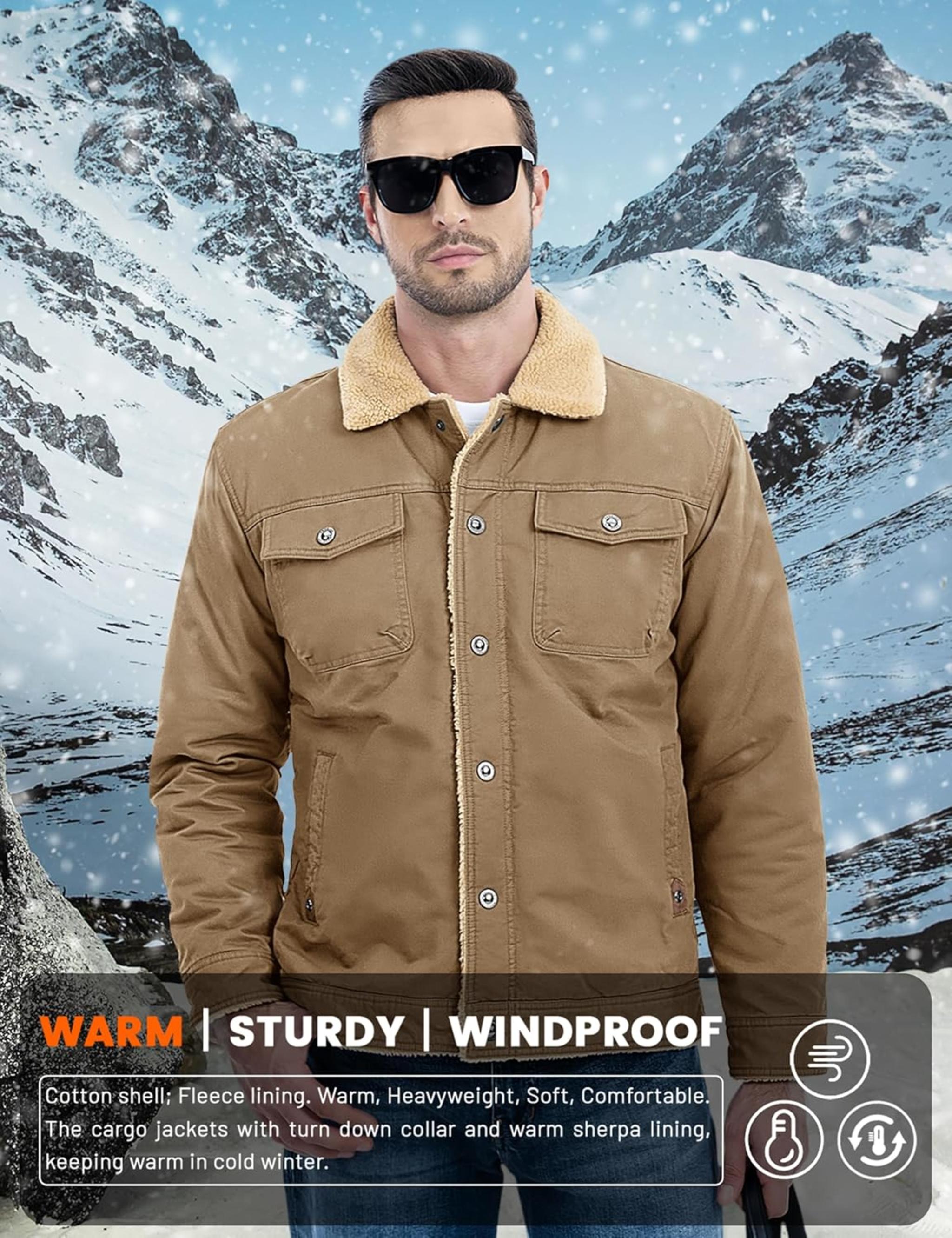 Men's Winter Jacket with Sherpa Lining