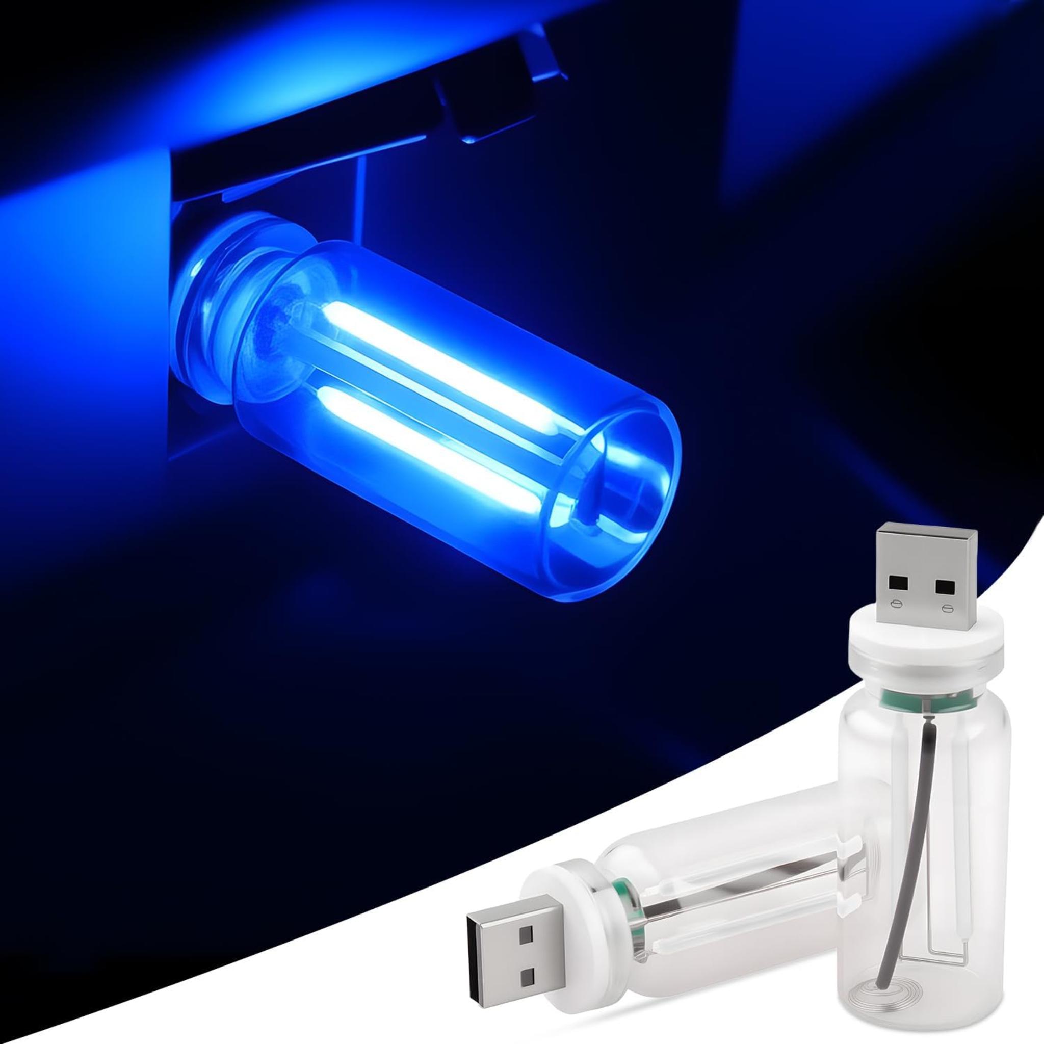 2-Pack Car USB Lights, Touch Dimmable Retro Atmosphere Lamp with Glass Bottle Design