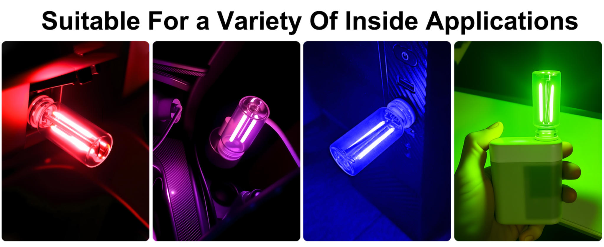 2-Pack Car USB Lights, Touch Dimmable Retro Atmosphere Lamp image 14