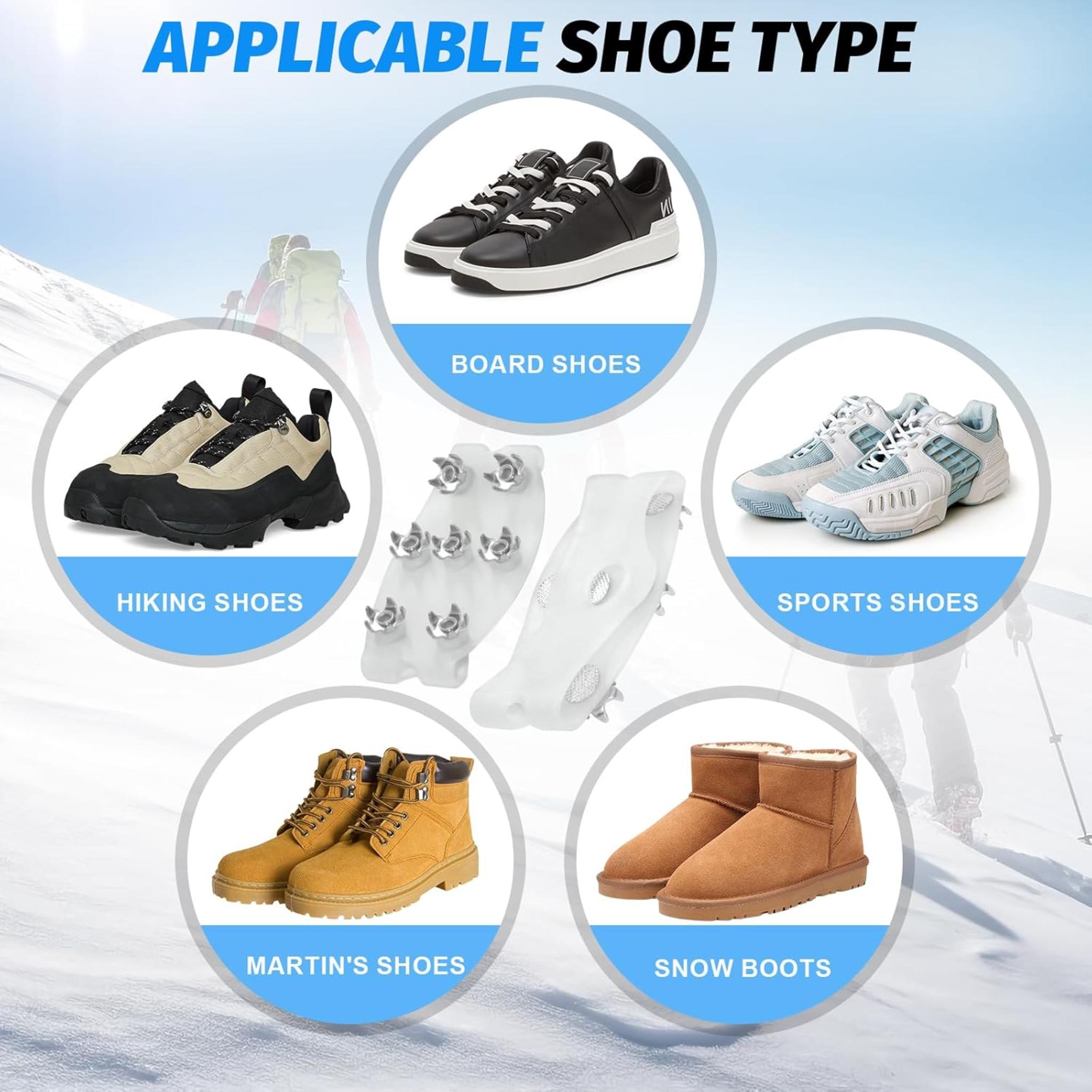 7-Steel-Spike Ice Cleats for Shoes & Boots