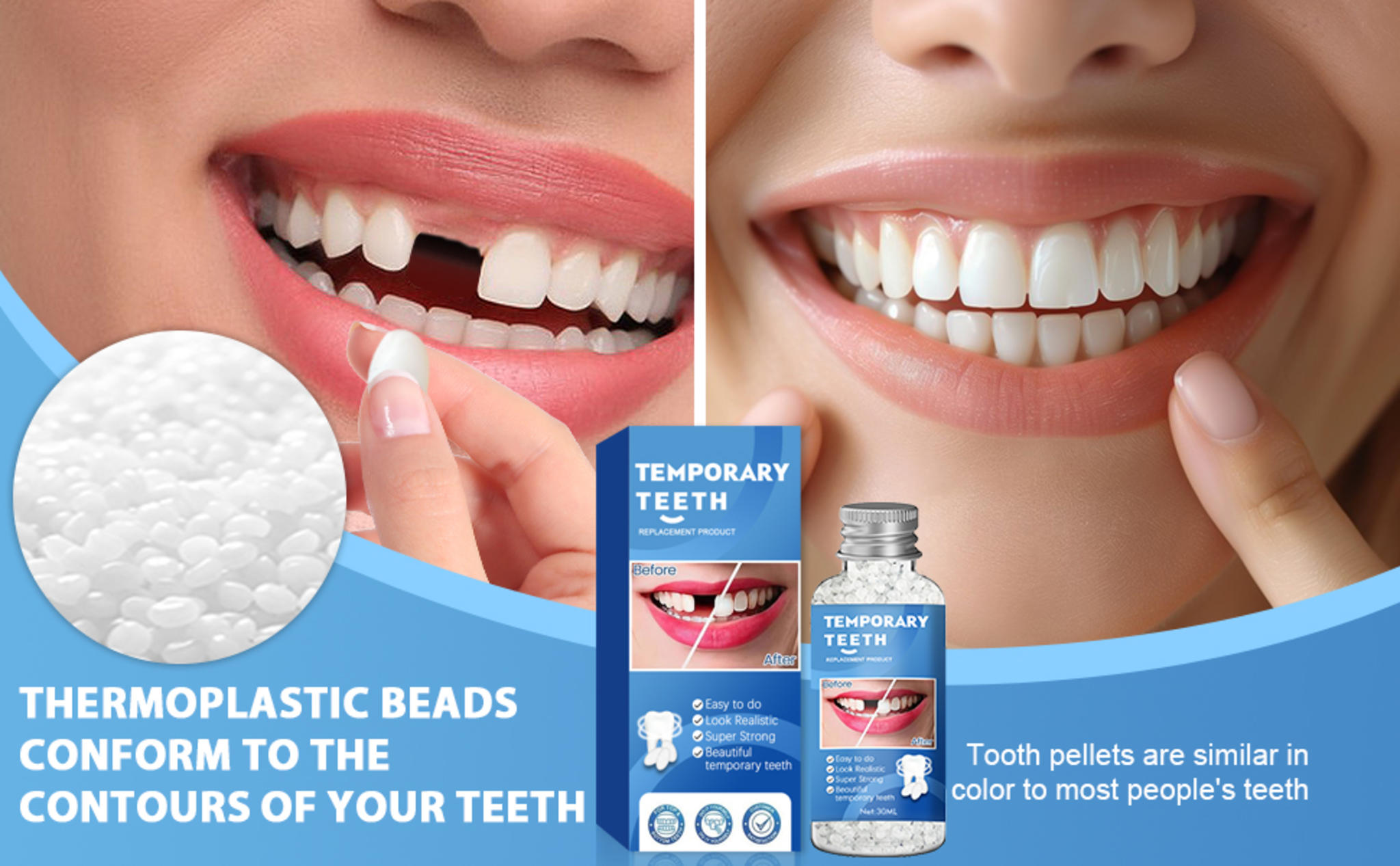 Moldable Teeth Repair Beads for Missing & Cracked Teeth image 9