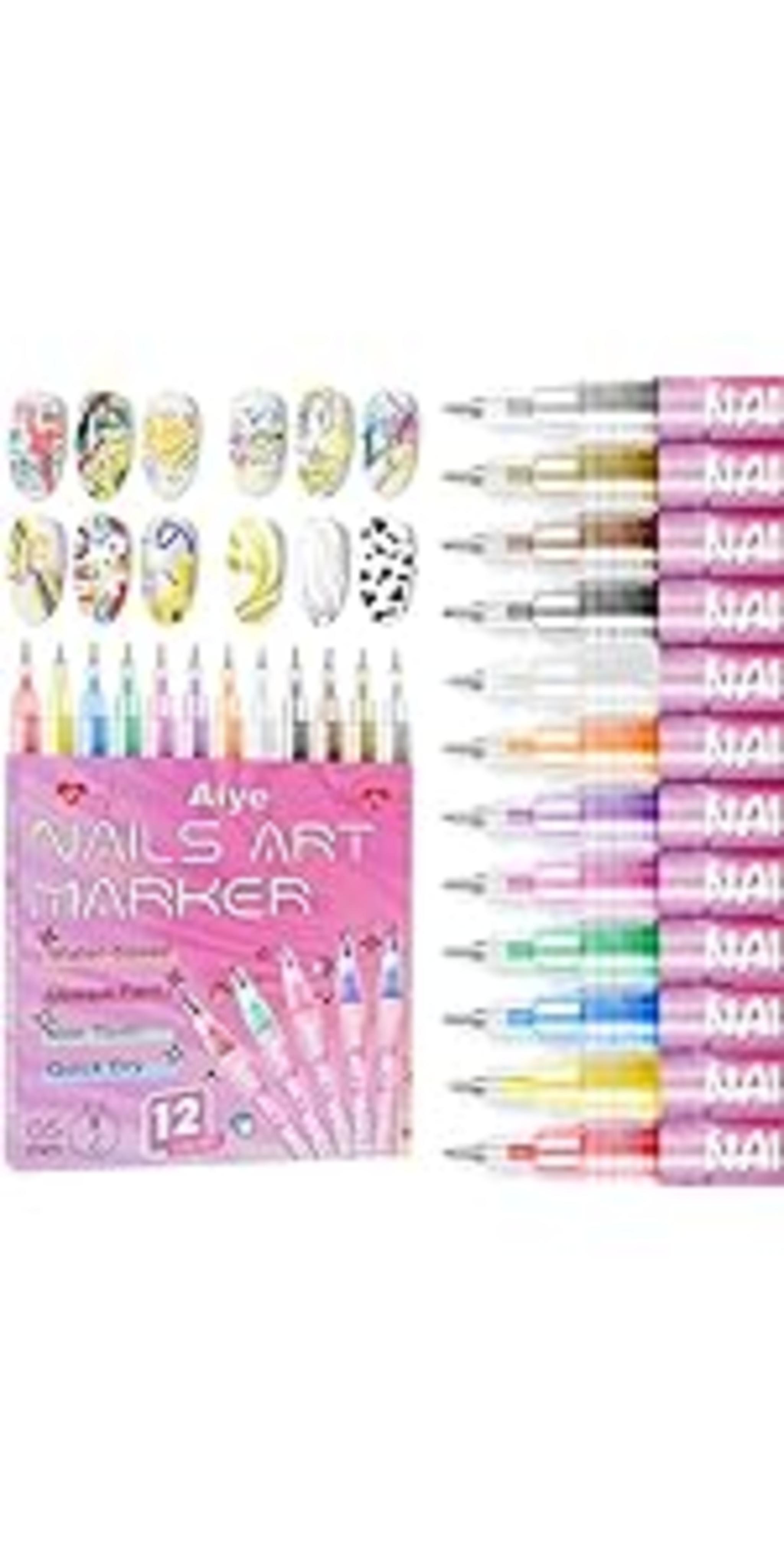 12 Colors Nail Art Pens Set with 0.5mm Fine Tip image 15