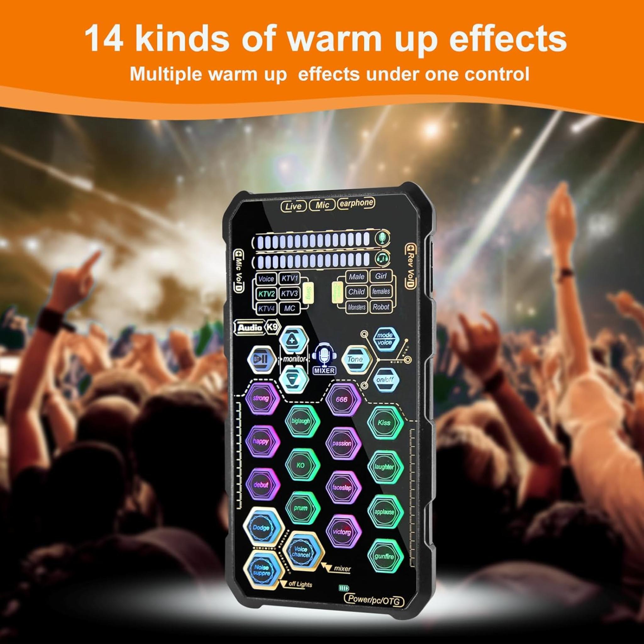 Portable Handheld Sound Card for Live Streaming, Podcasting, Singing & Gaming