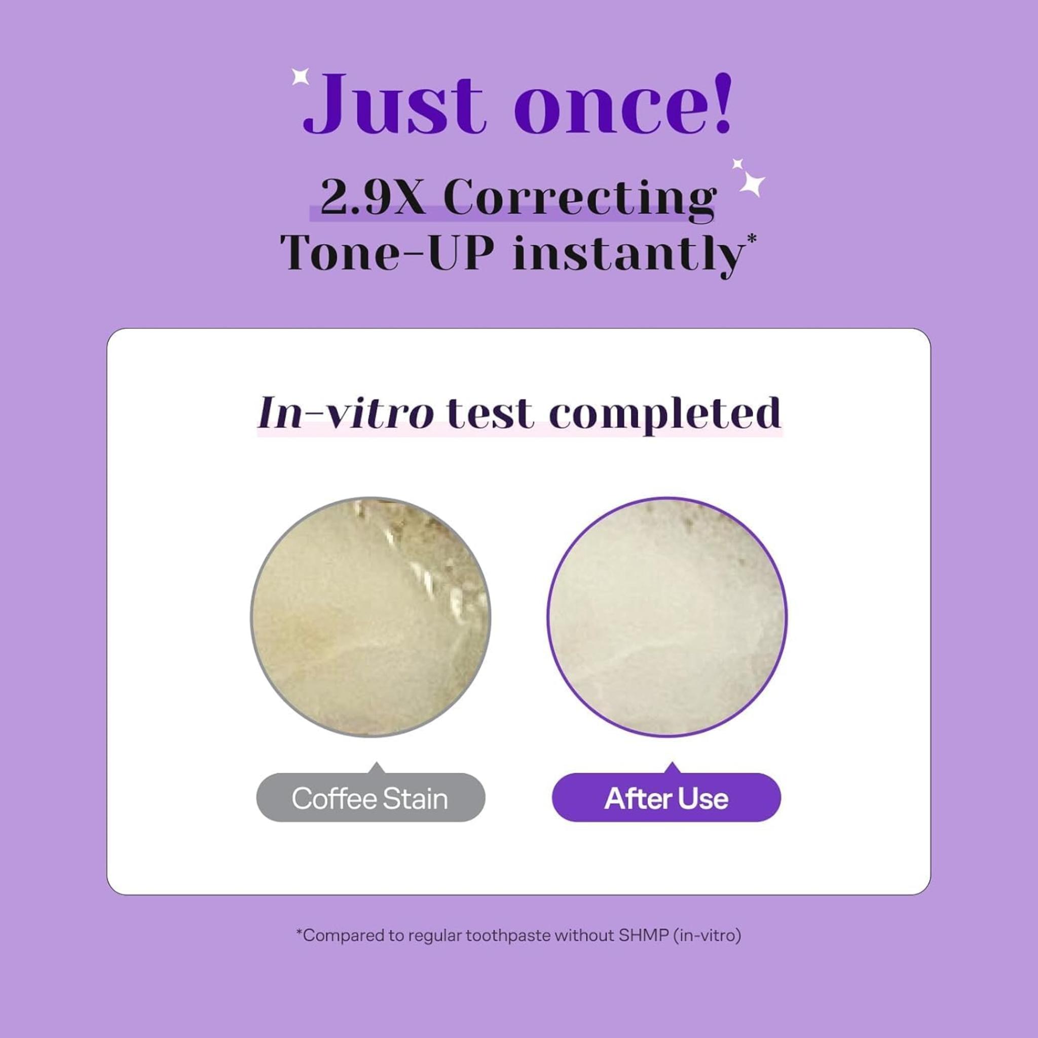 Purple Whitening Toothpaste for Yellow & Sensitive Teeth | Instant Brightening, 24H Stain Defense