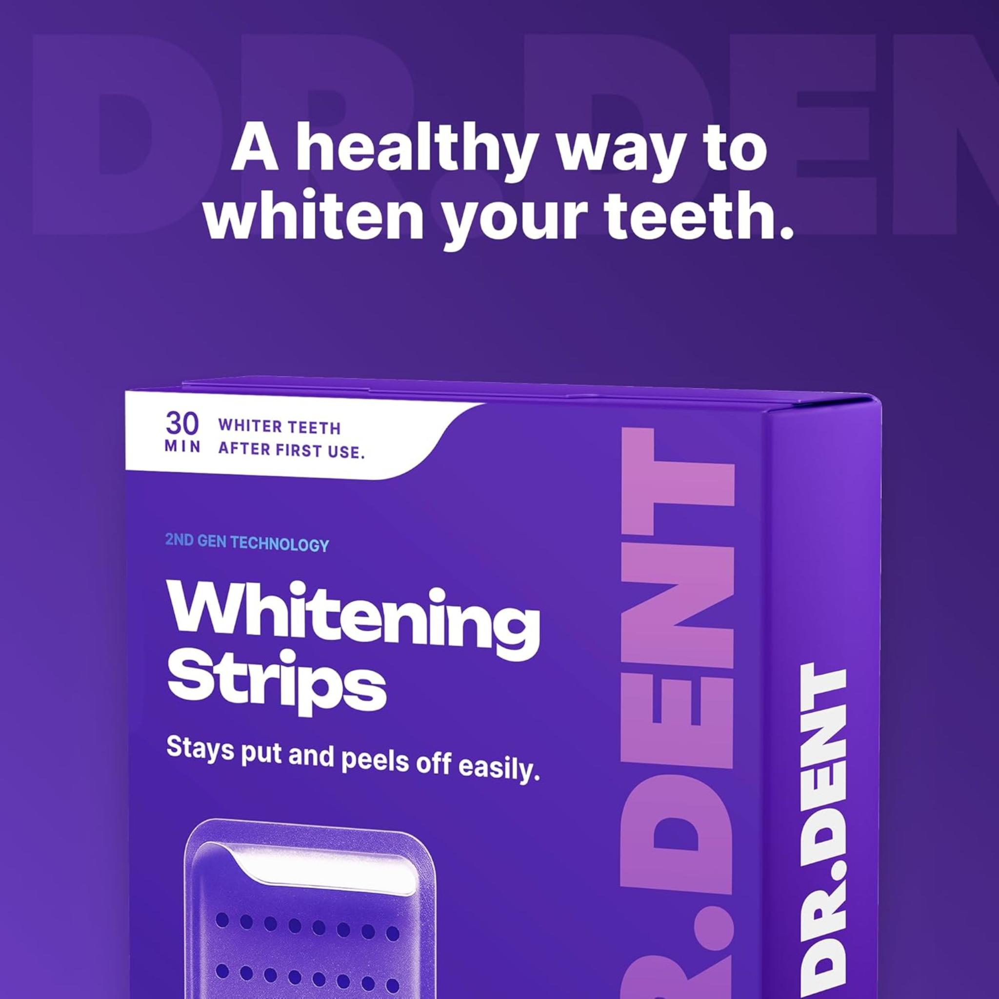 42-Count Purple Teeth Whitening Strips - 8x Brighter Smile, Enamel Safe