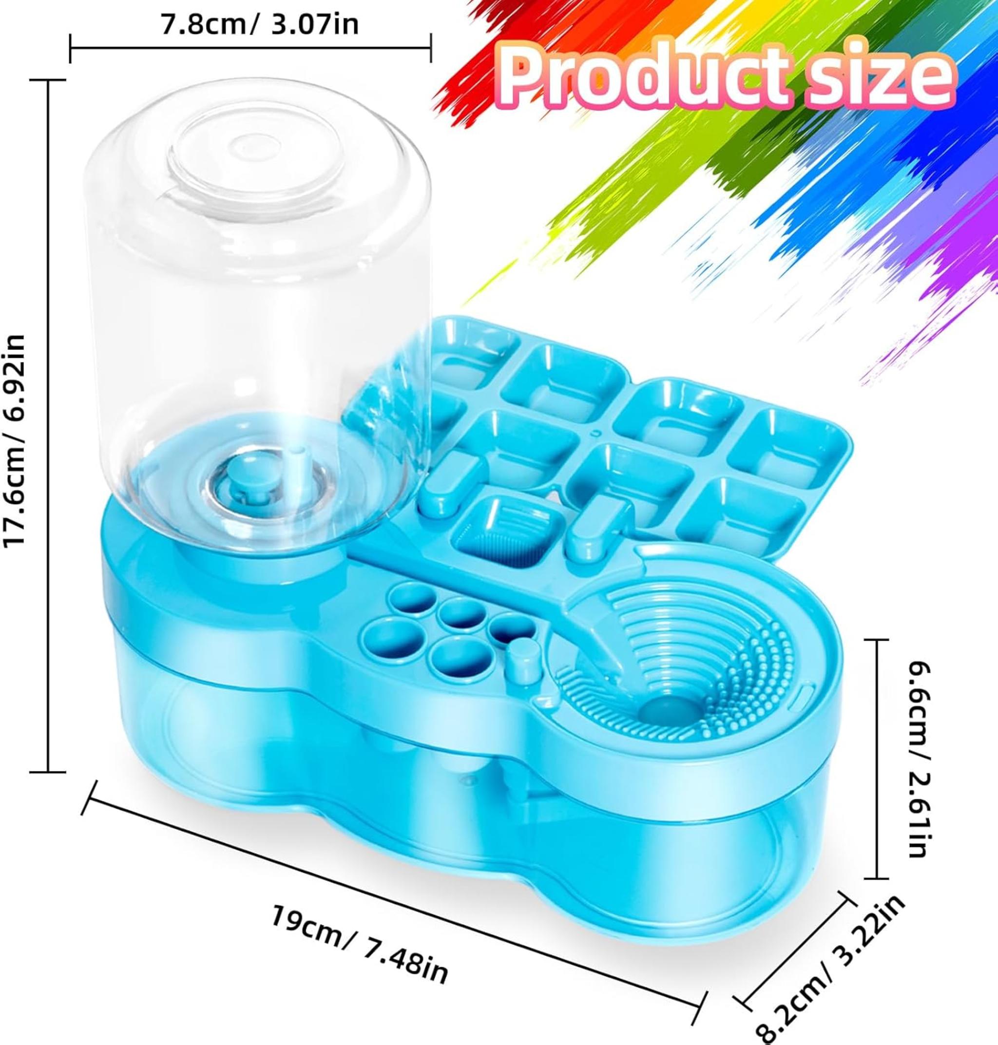 6-in-1 Paint Brush Cleaner with Tray, 500ml Water Storage & Brush Holder
