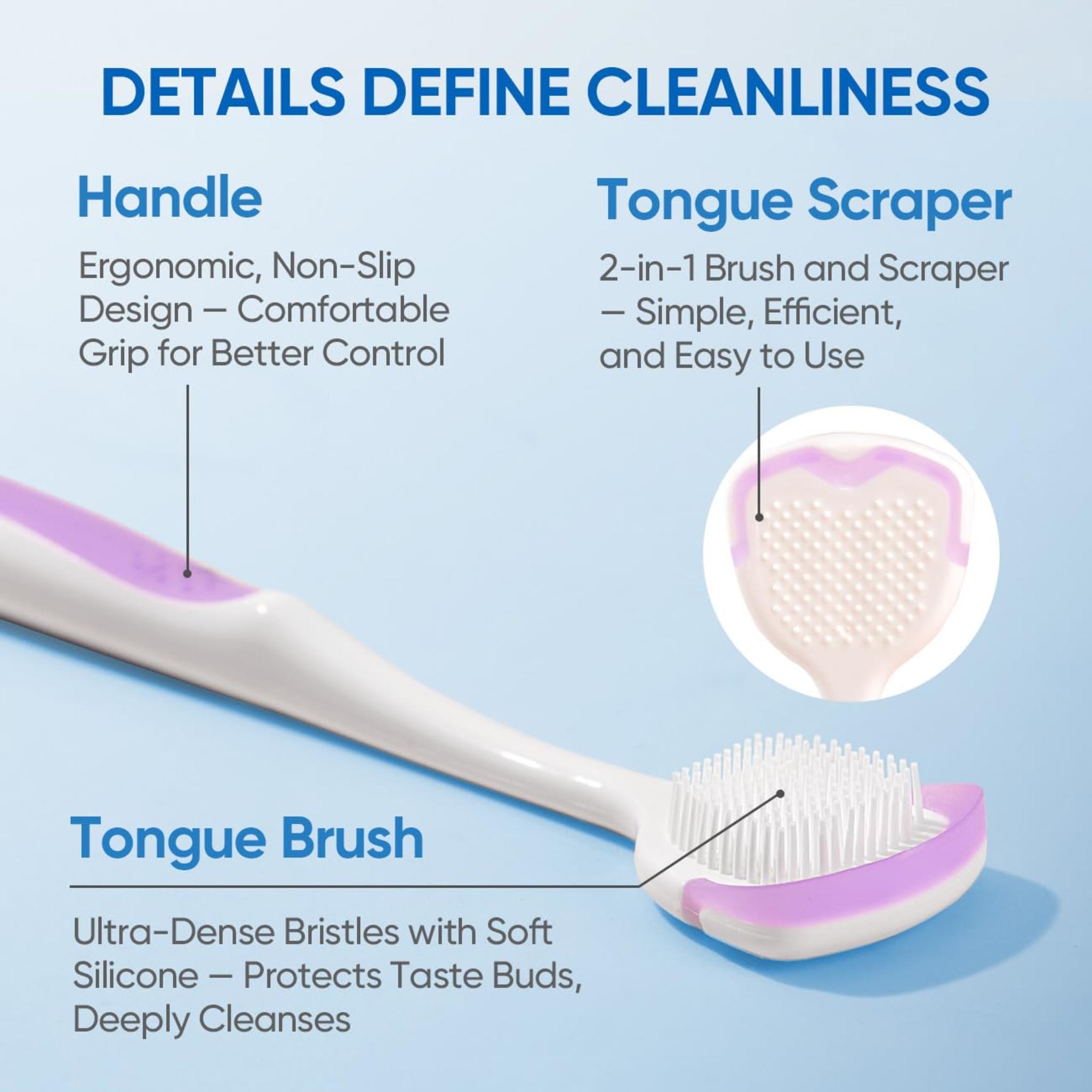 Tongue Cleaner Gel with Brush - Fresh Breath Oral Care Kit
