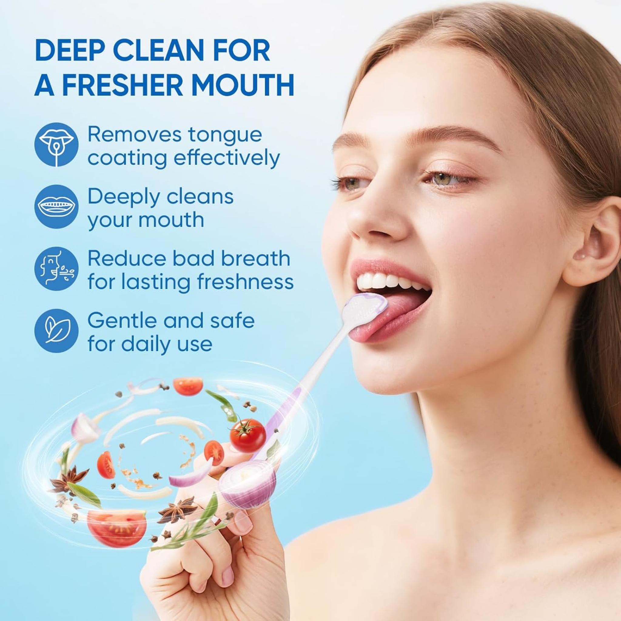 Tongue Cleaner Gel with Brush - Fresh Breath Oral Care Kit