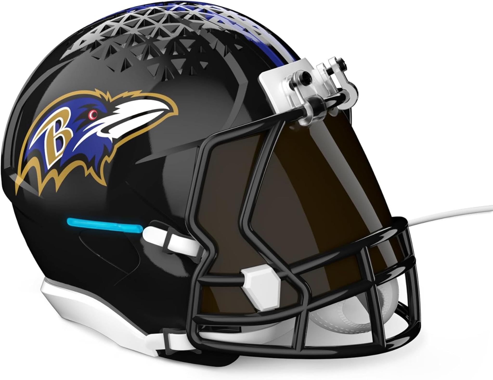 NFL Echo Dot Bundle: Includes Echo Dot | Deep Sea Blue and Limited-Edition NFL Helmet Stand | Baltimore Ravens