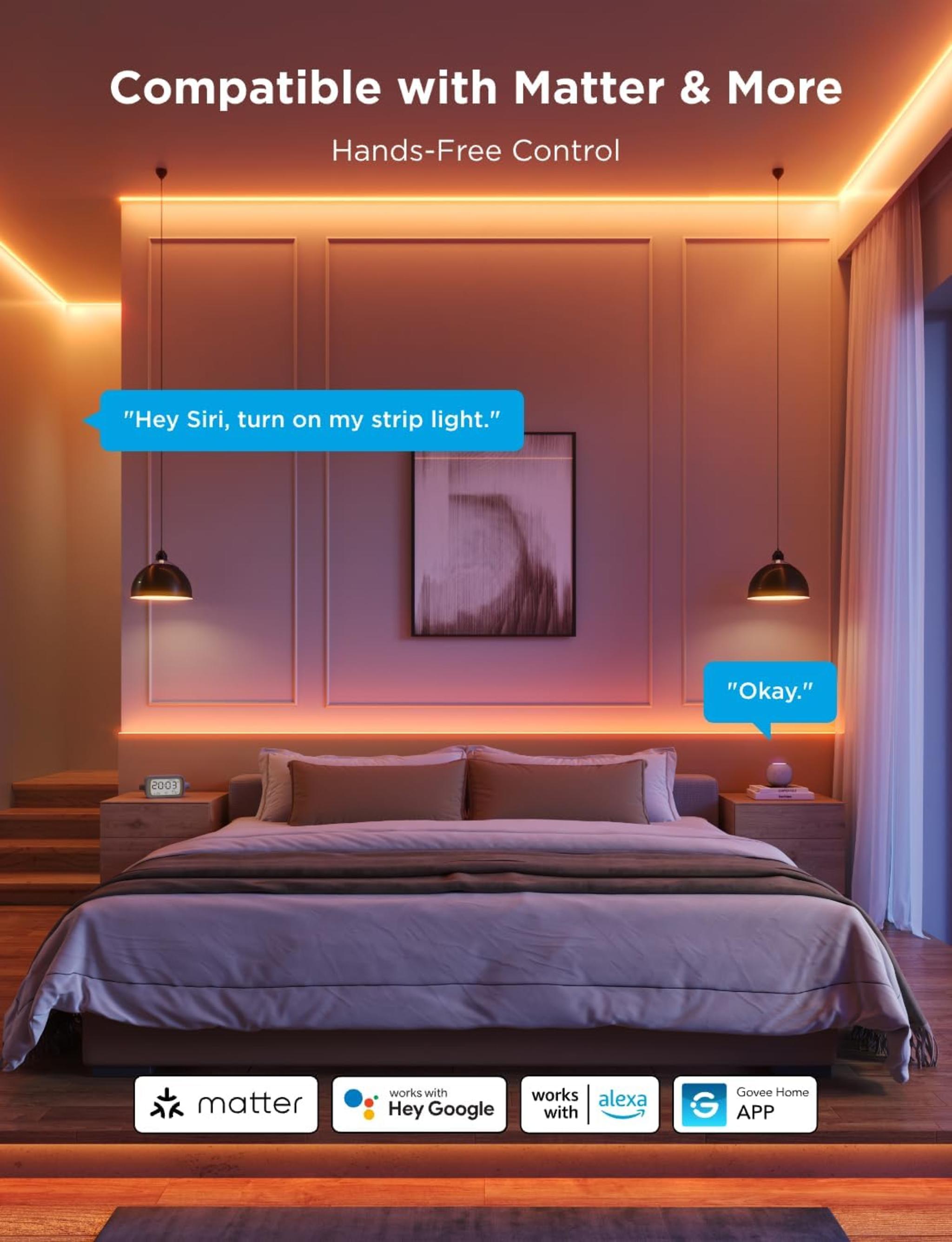 Govee COB LED Strip Light Pro, LED Lights for Bedroom Compatible with Alexa, Google Assistant and Ma