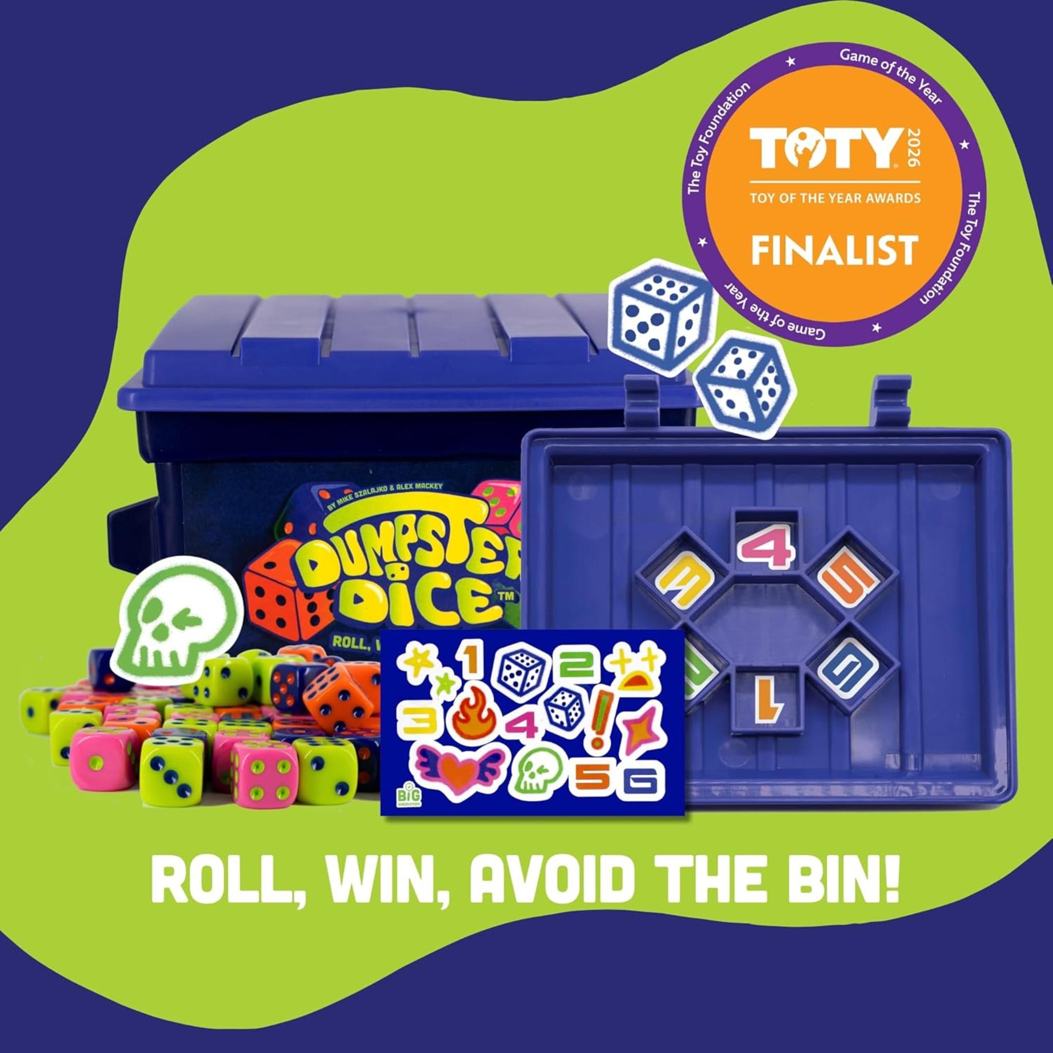 Fast-Paced Family Dice Game with Dumpster & 80 Dice | Perfect for Travel & Game Night