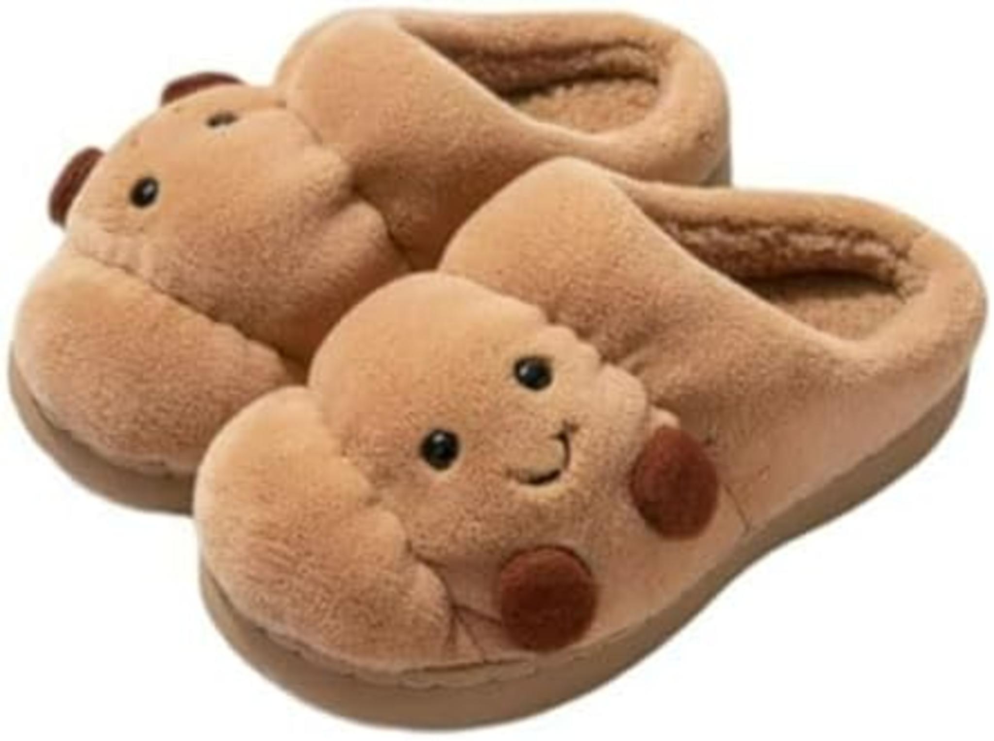 Croissant Fuzzy Slippers Women Open & Closed Back 1.4" Non-Slip Fluffy House Shoes