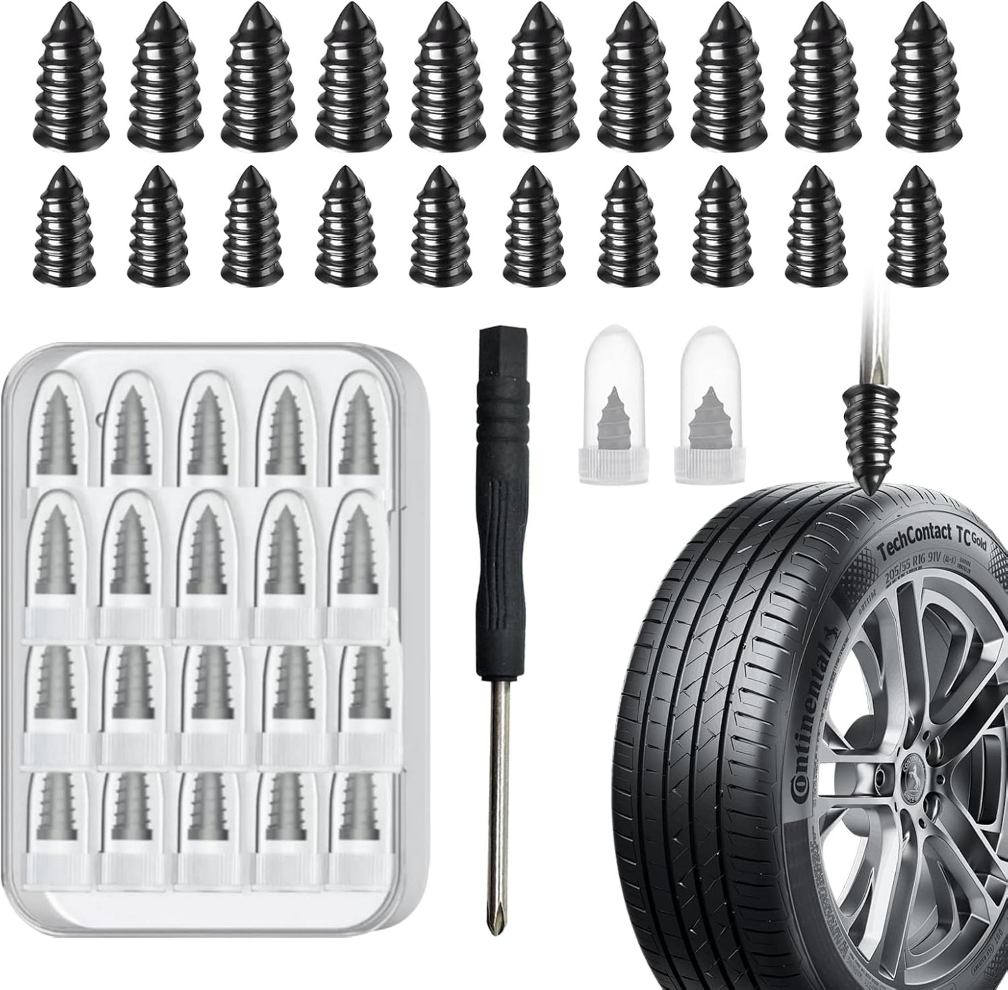 60-Piece Tire Repair Kit with 2 Sizes, Portable Plug Nails for DIY Tire Puncture Fix