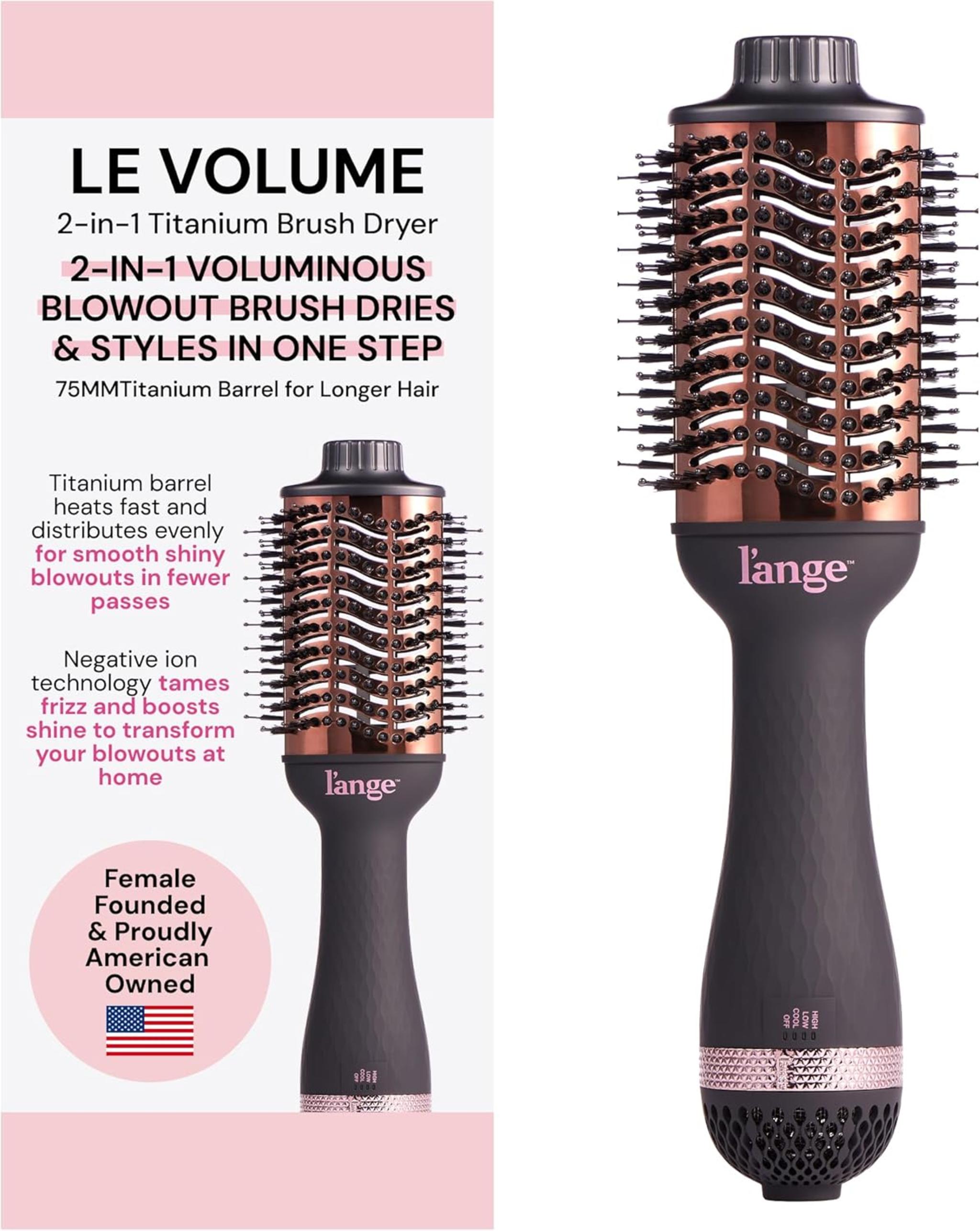 2-in-1 Titanium Hot Air Brush for Smooth, Frizz-Free Volume | 75mm Oval Barrel