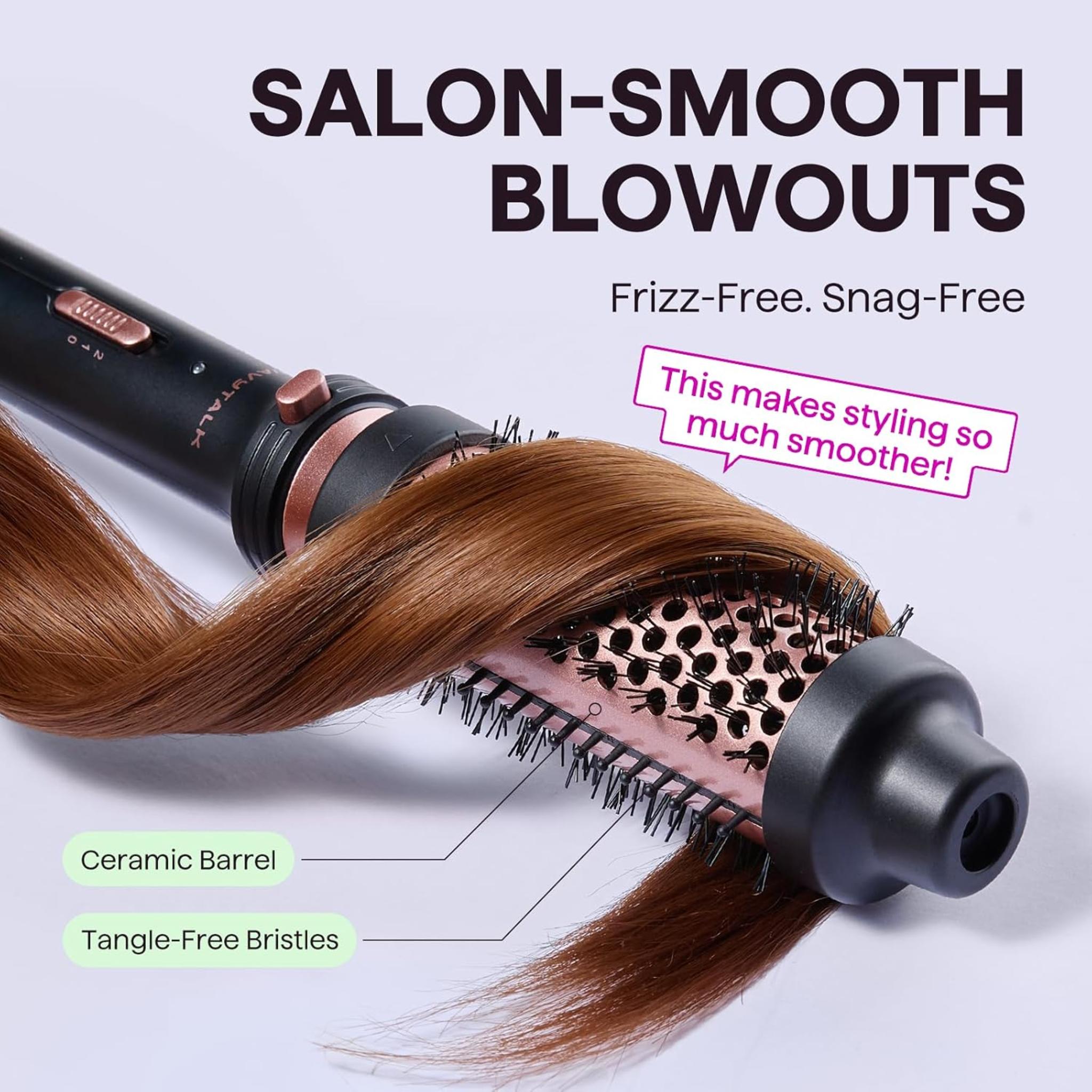 1.5 Inch Heated Round Brush - Detachable Head & Dual Voltage for Travel