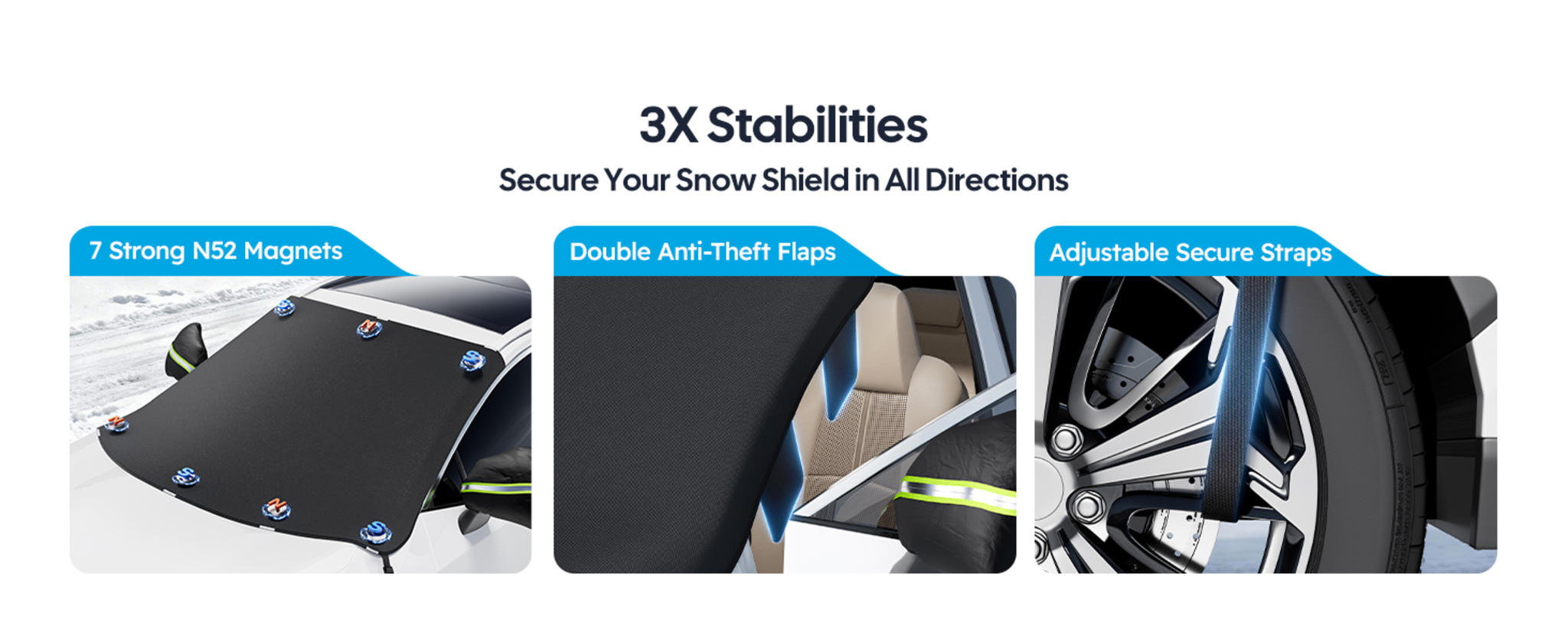 2026 Upgrade Windshield Snow Cover for Ice & Snow - 600D Heavy Magnetic Anti-Hail Protector image 13