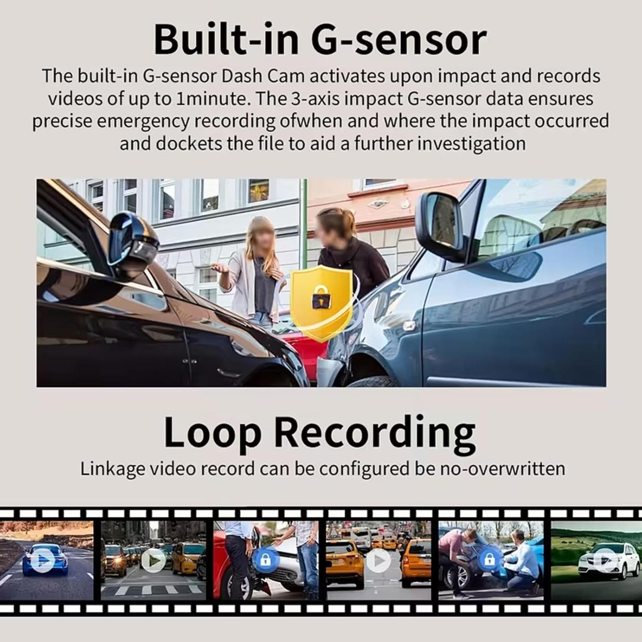 1080P Dual Dash Cam with IR Night Vision
