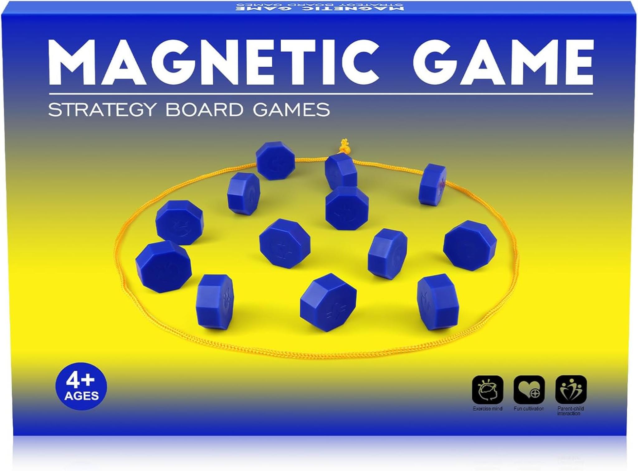 Magnetic Strategy Game with Full-Size Stones & String Boundary | Portable 2-Player Fun for All Ages