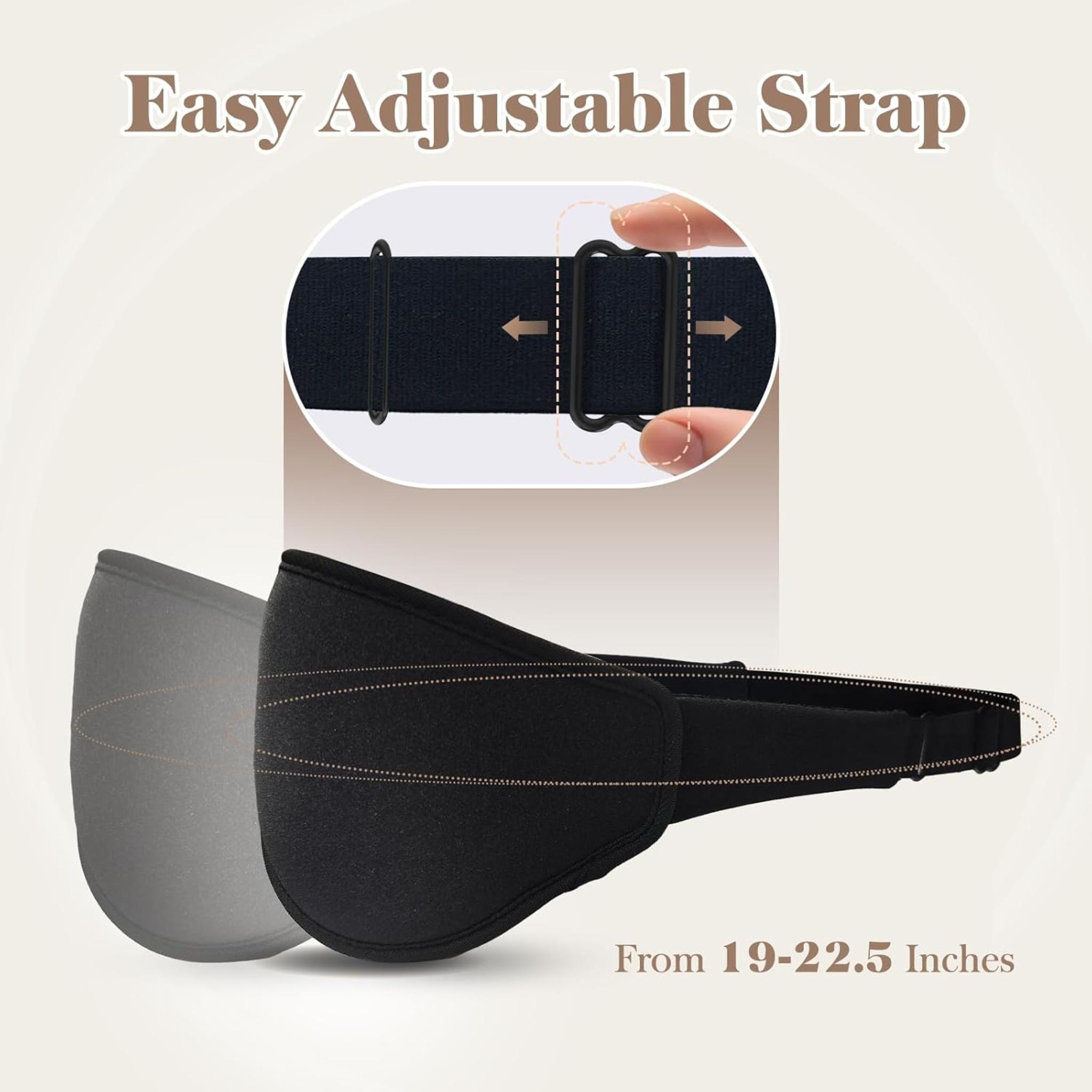 3D Contour Sleep Mask for Men & Women - 100% Pressure-Free & Light Blocking Eye Mask with Adjustable Strap for Side Sleepers