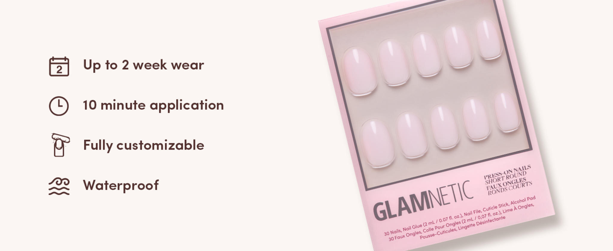 Short Round Press-On Nails - Milky Pink Blush | Salon-Quality & Reusable Fake Nails Kit with 12 Sizes image 9